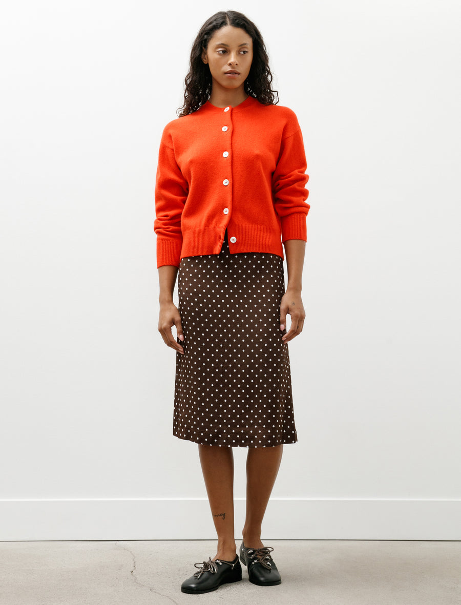 Dot Jacquard Midi Skirt Brown - Image 1