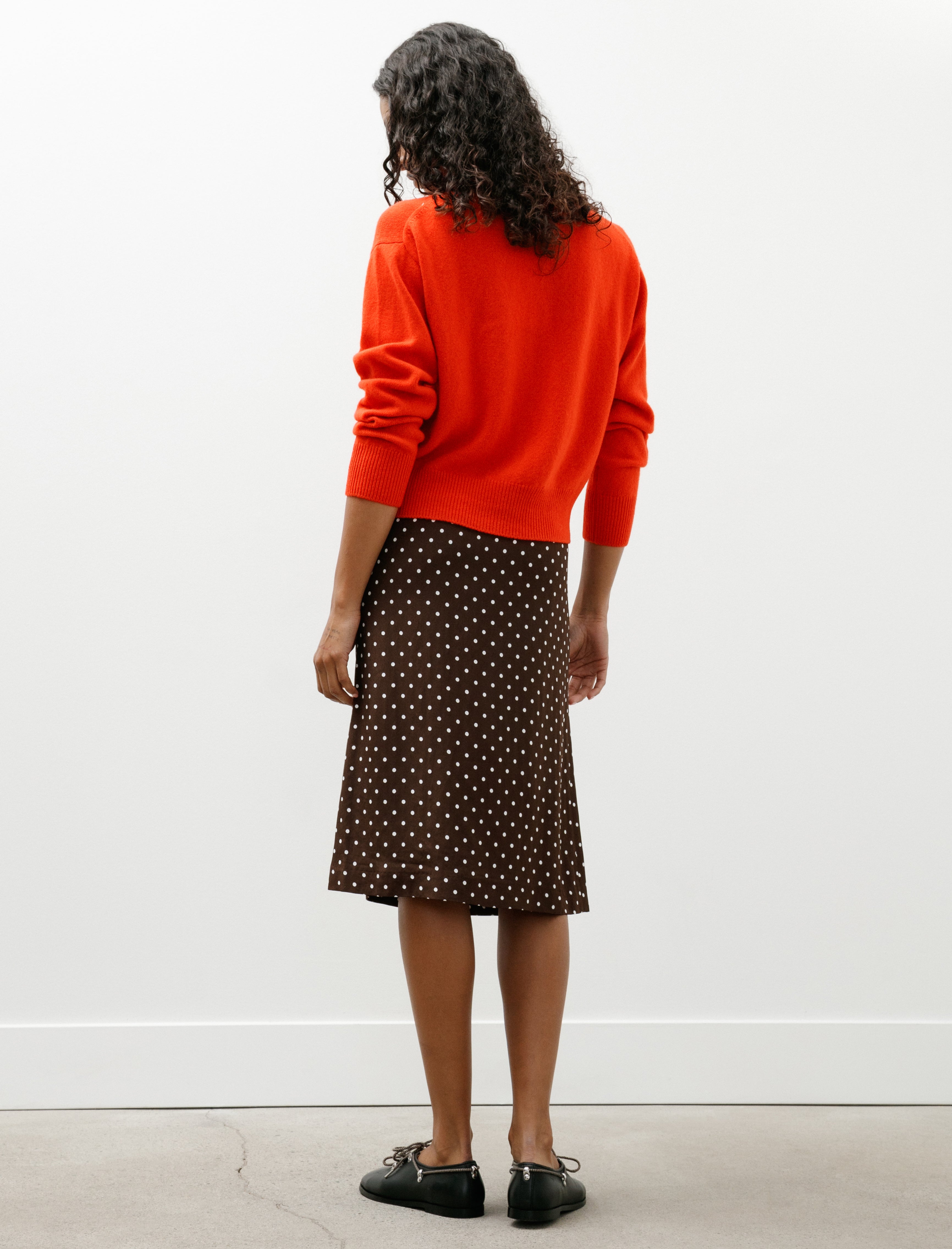 Ernie Palo Dot Jacquard Midi Skirt Brown