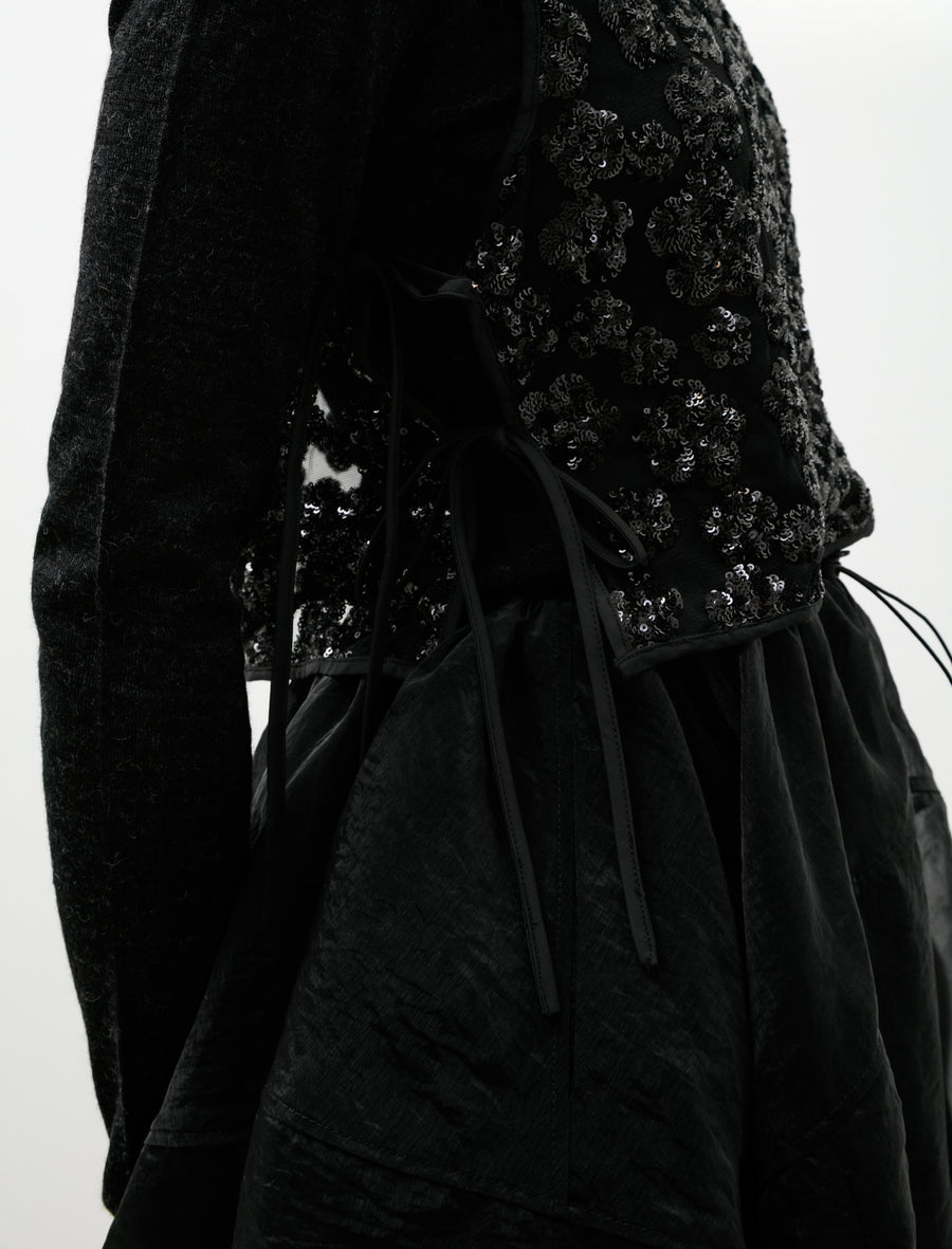 Feeba Top Ume Floral Sequins Black - Image 5