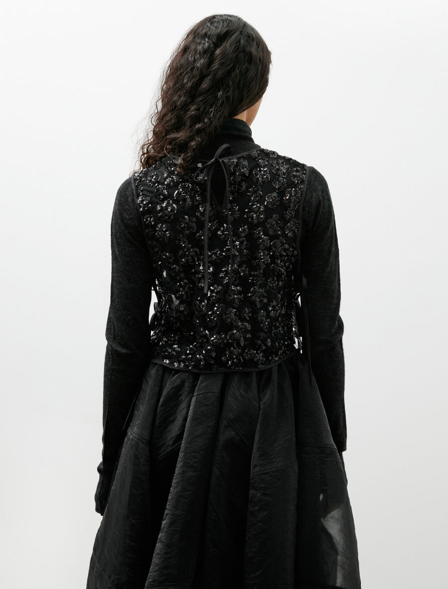 Feeba Top Ume Floral Sequins Black - Image 3