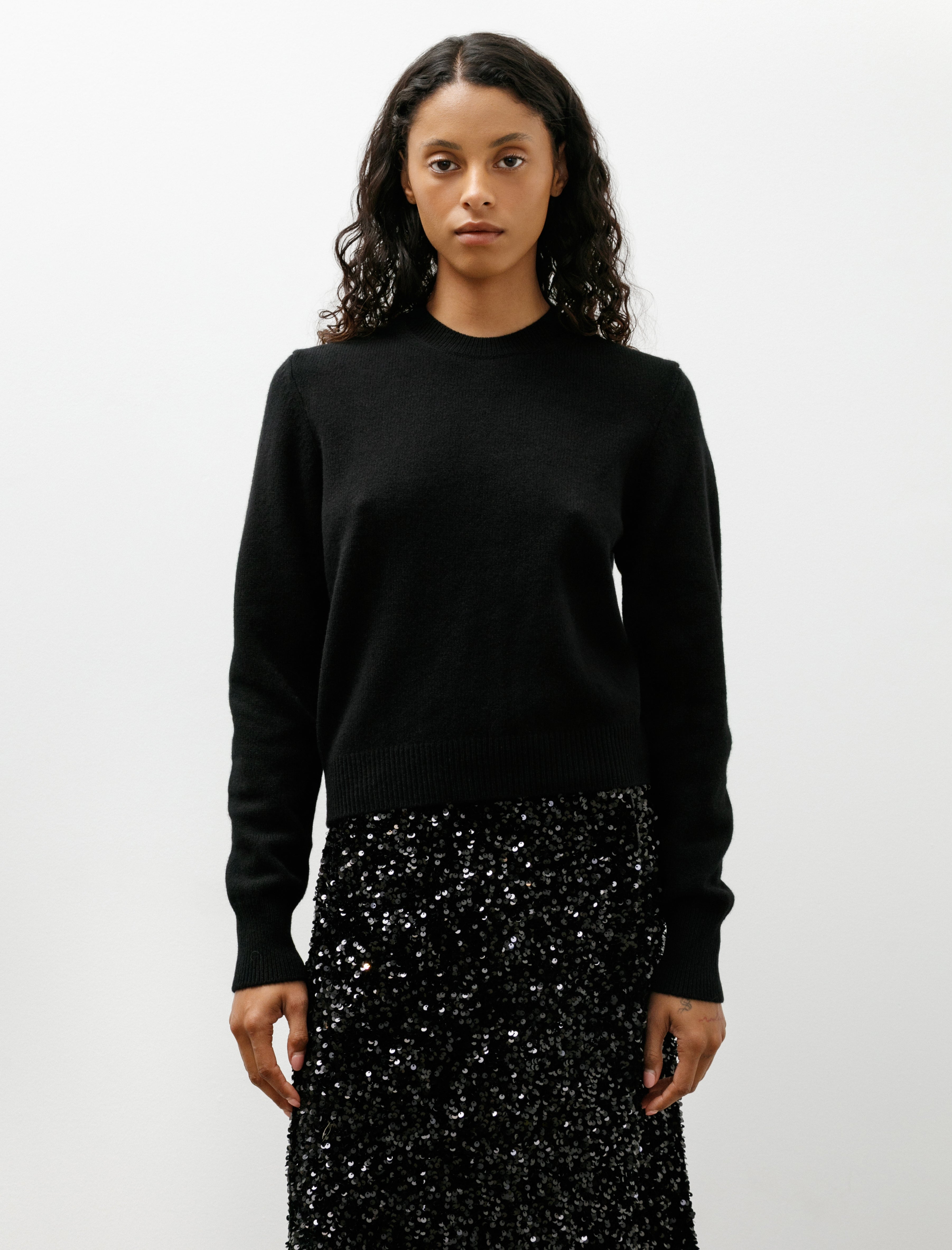 & Daughter Sligo Shrunken Crewneck Black