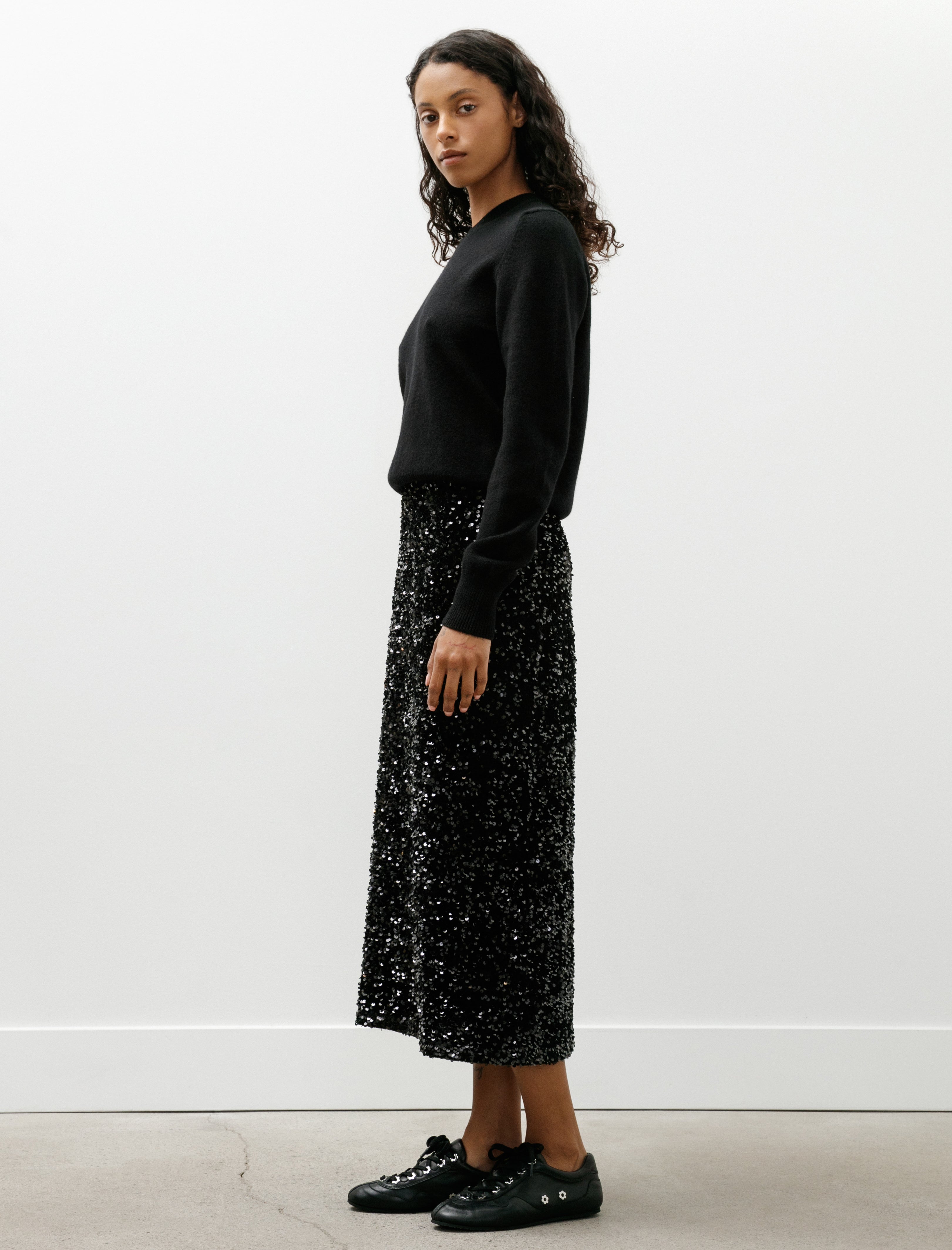 Eleph Penny Skirt Black Shine