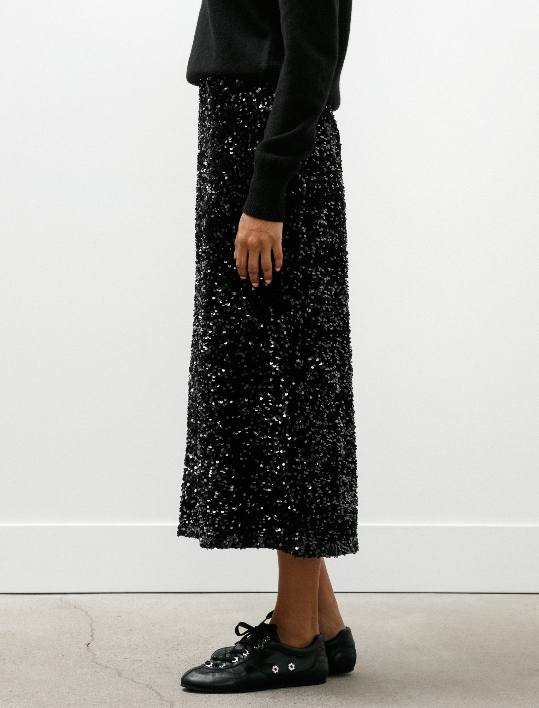 Eleph Penny Skirt Black Shine