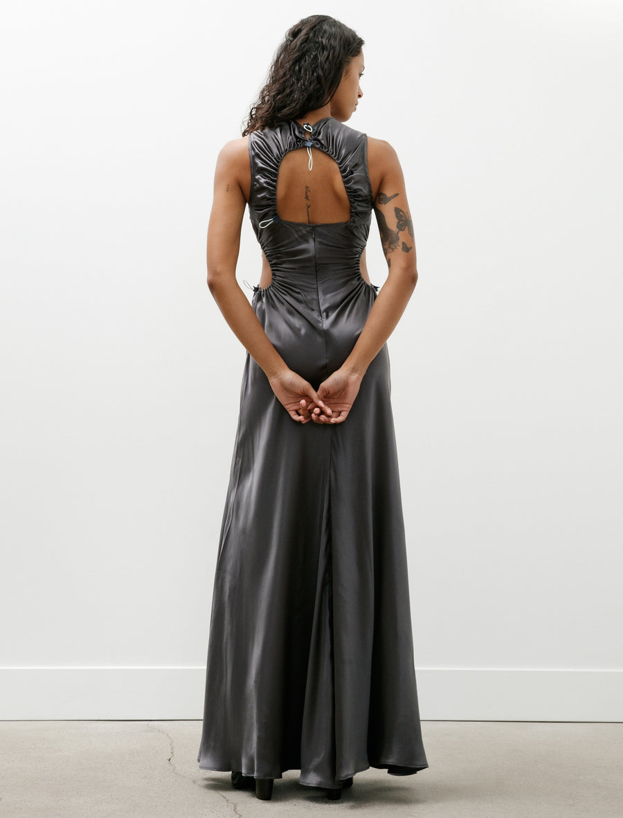 Feline Silk Satin Gown Grey - Image 3
