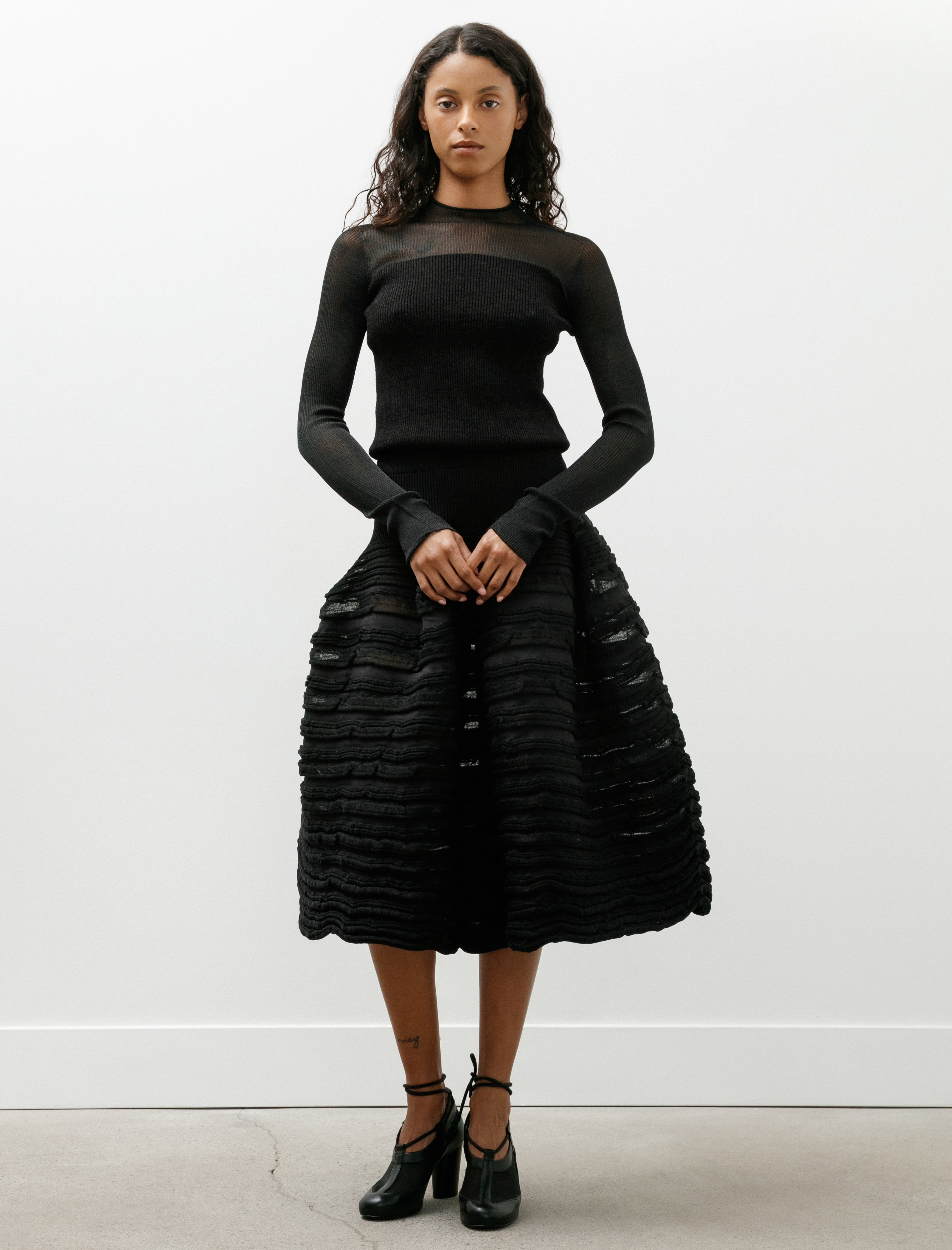 CFCL Pottery Swell Glitter Skirt Black