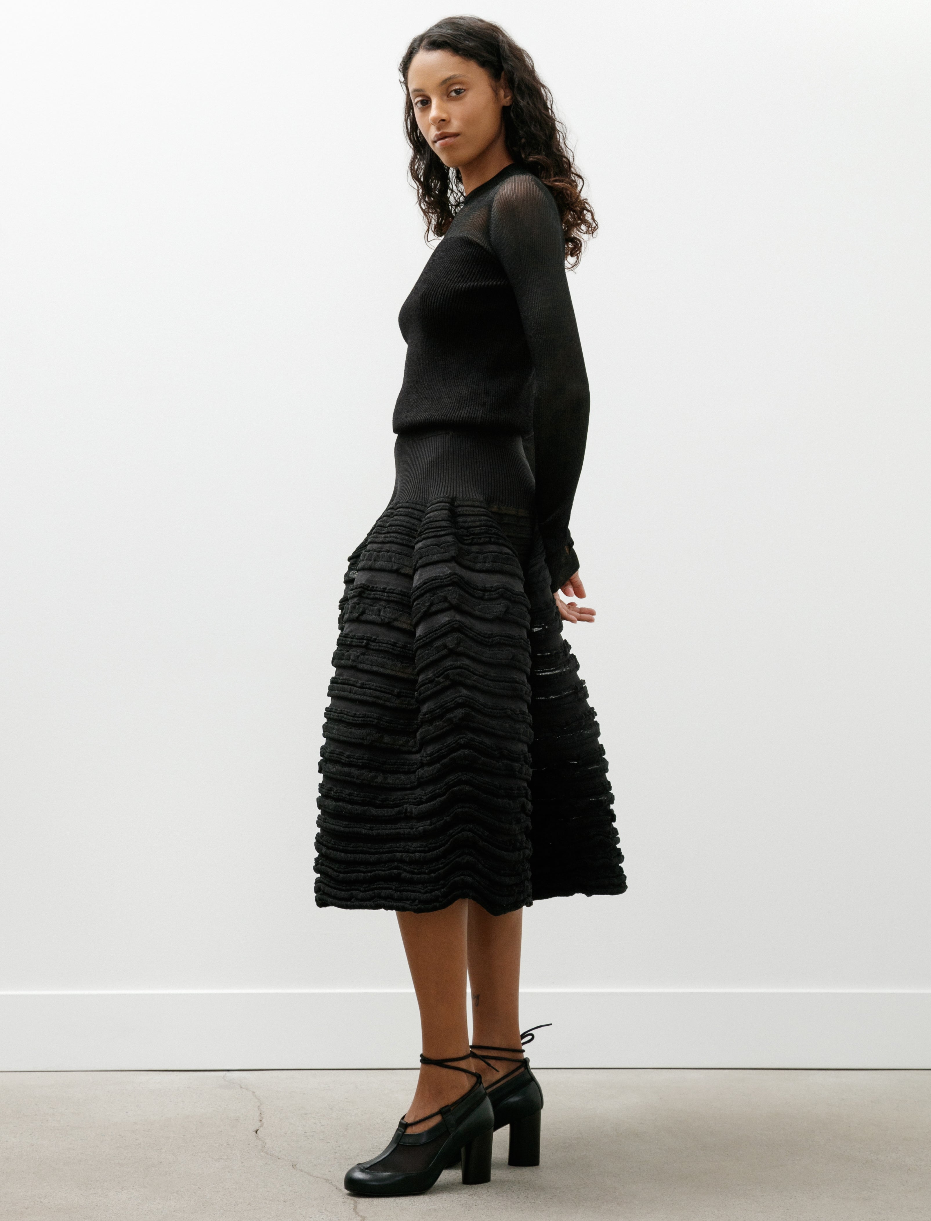 CFCL Pottery Swell Glitter Skirt Black