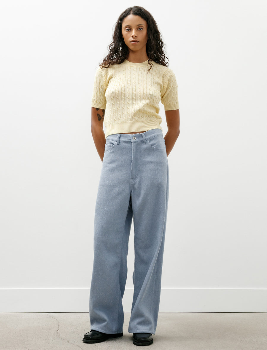 Silk Nep Denim 5P Wide Pants Light Blue - Image 1