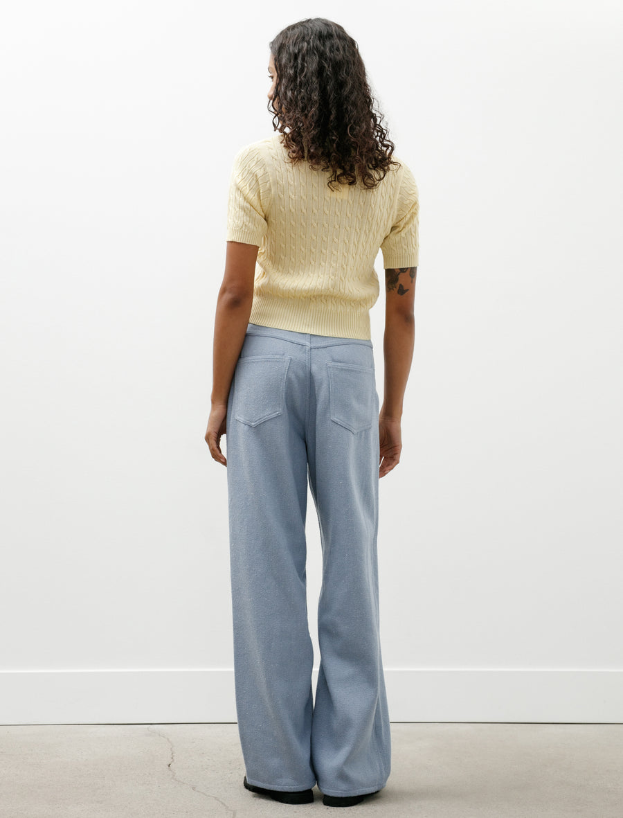 Silk Nep Denim 5P Wide Pants Light Blue - Image 2