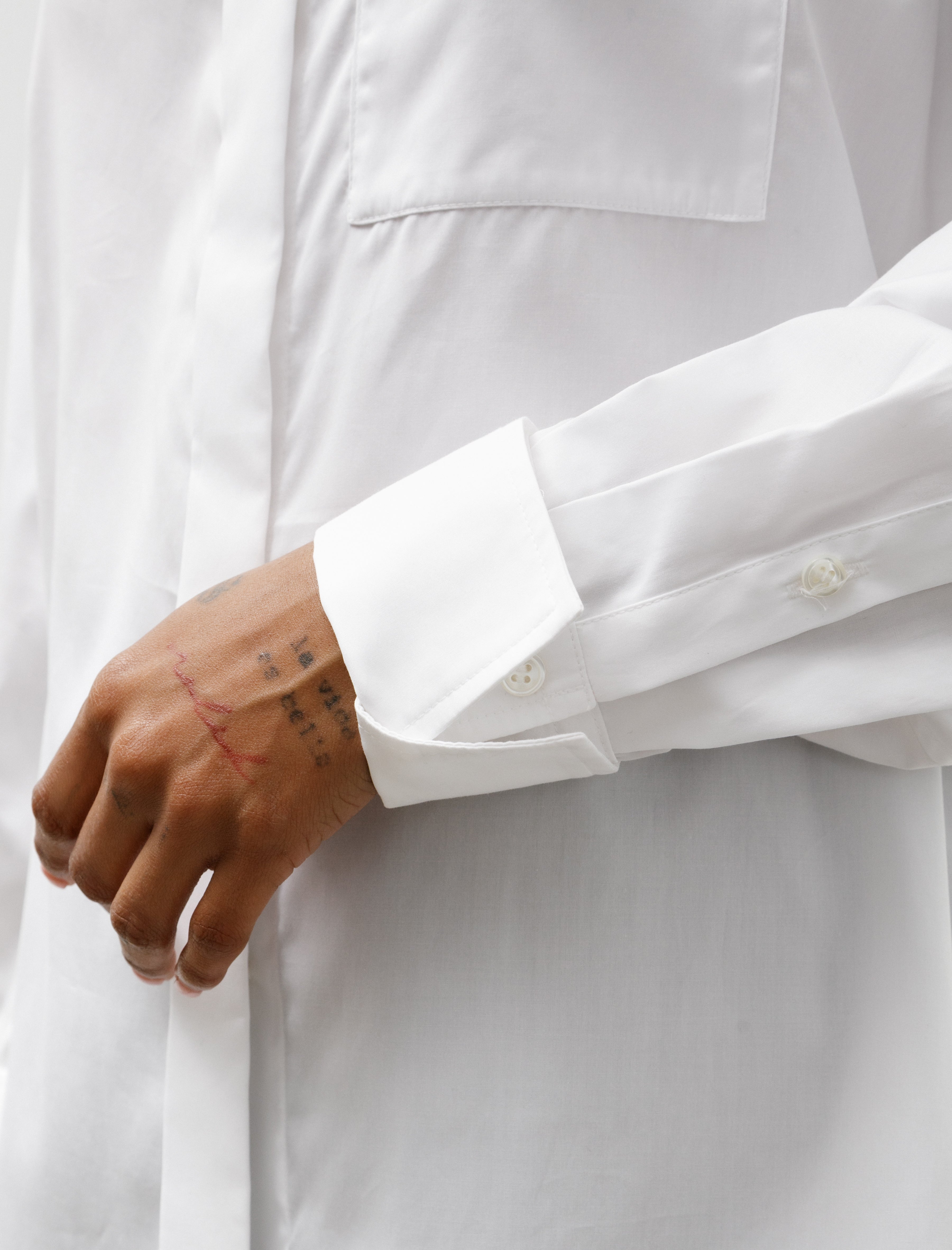 Ernie Palo Volume Sleeve Boatneck Shirt White