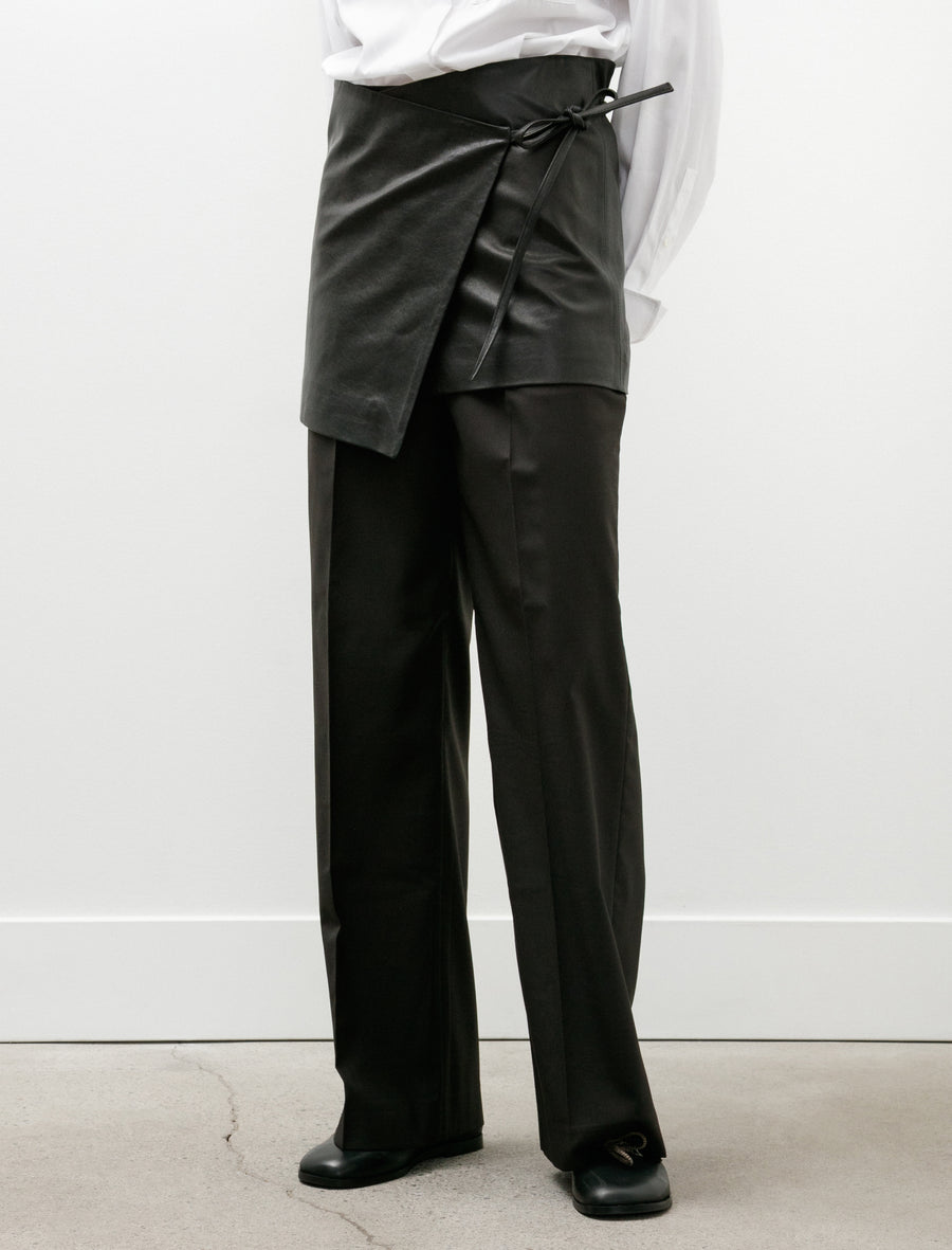 Leather Wrap Skirt Black - Image 4