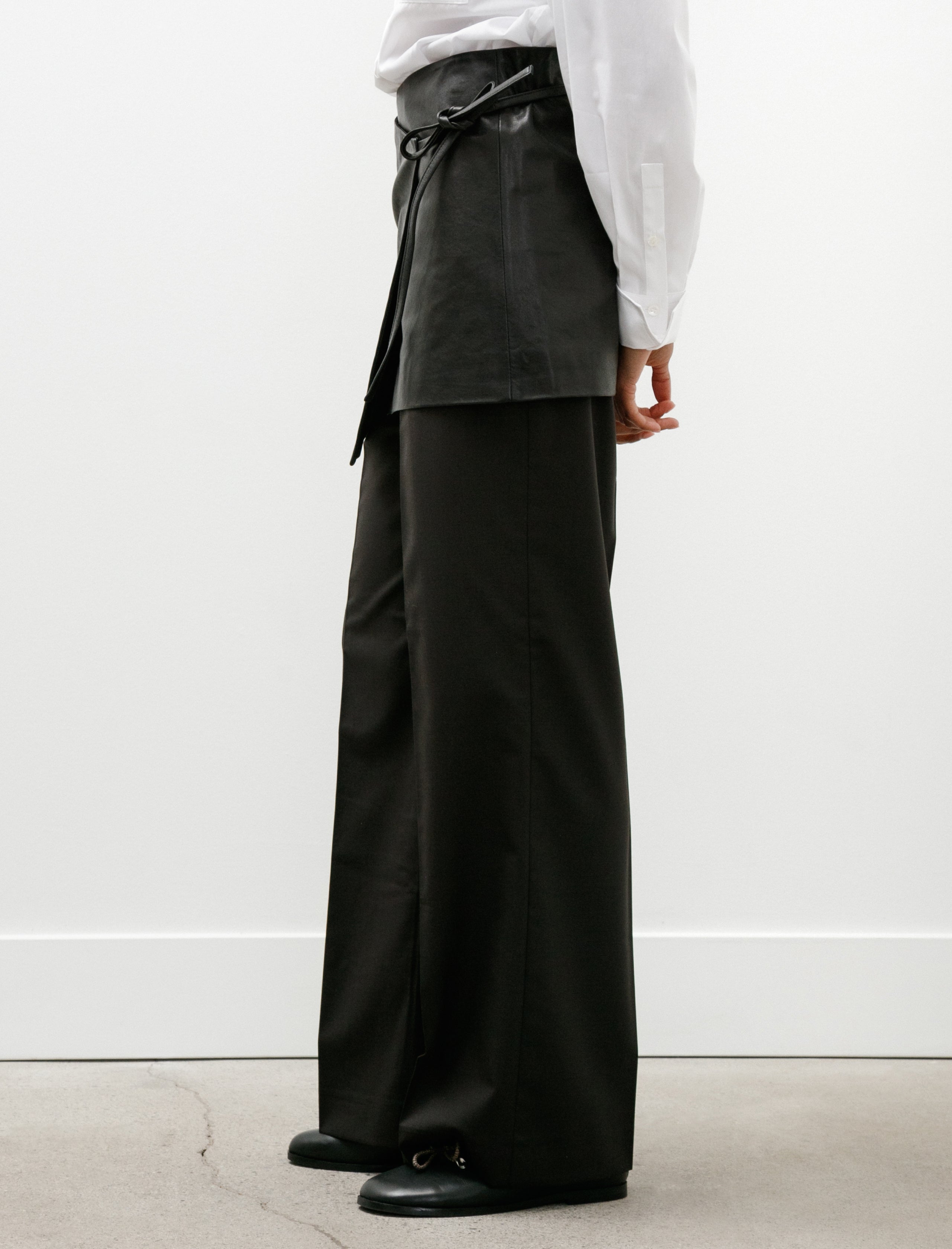Ernie Palo Leather Wrap Skirt Black