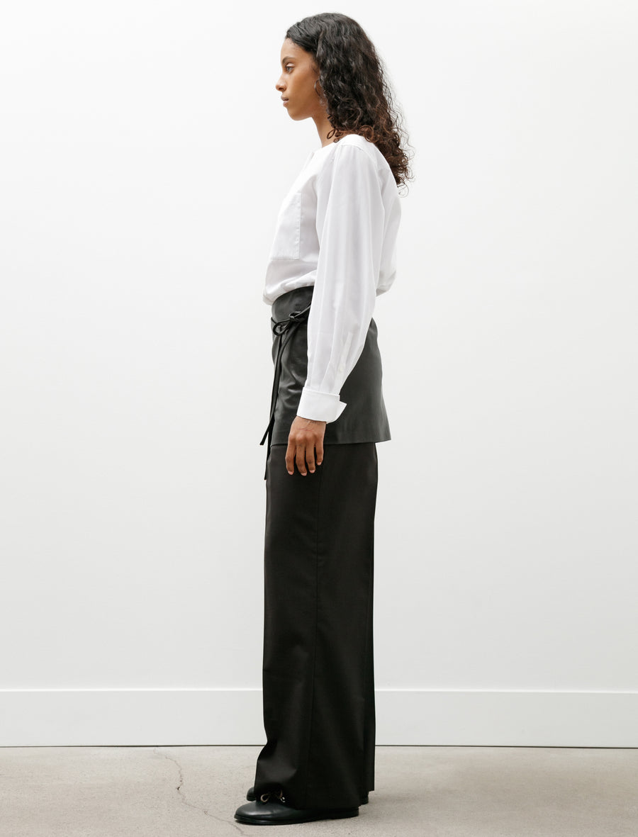 Leather Wrap Skirt Black - Image 3