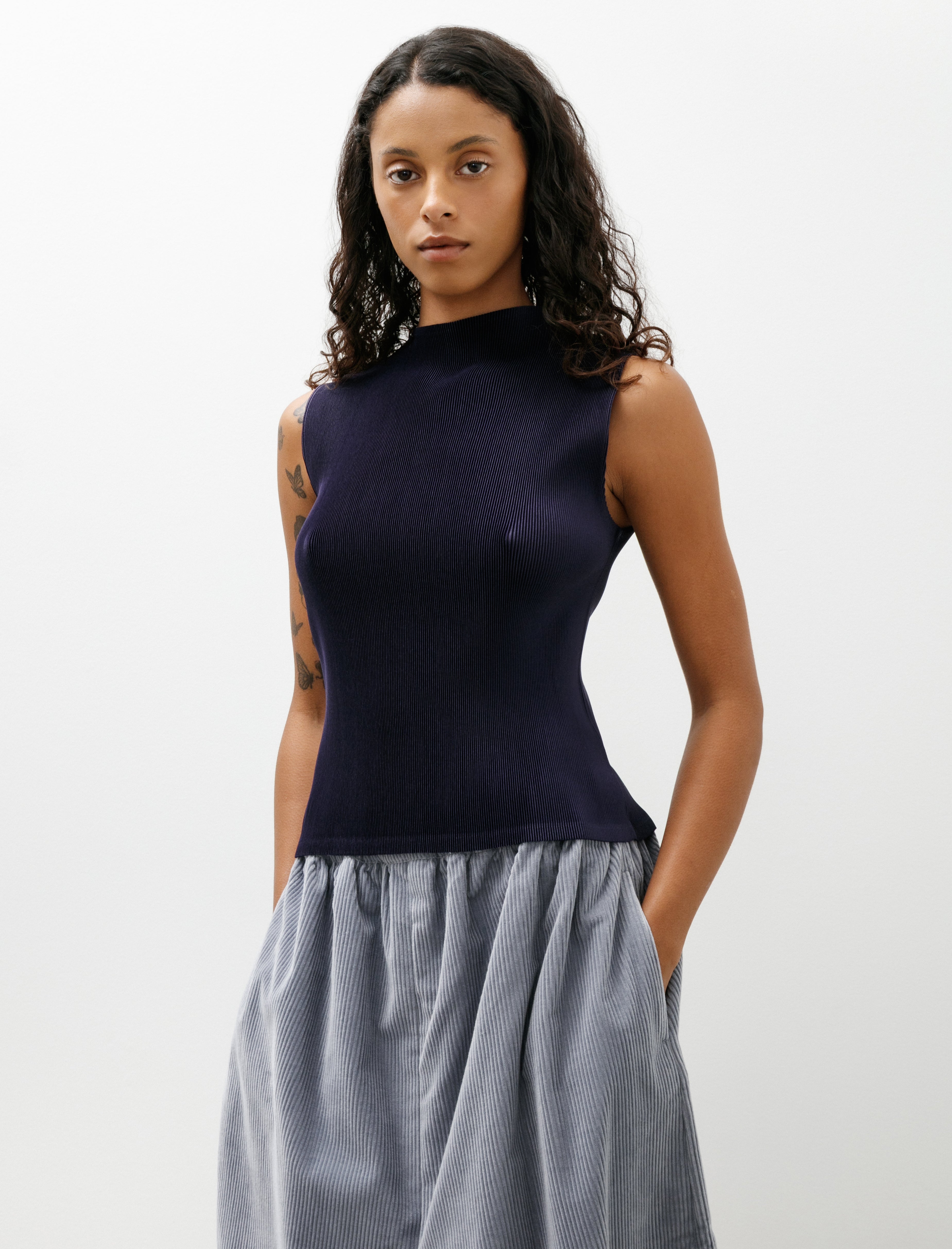 Mist Sleeveless Top Navy