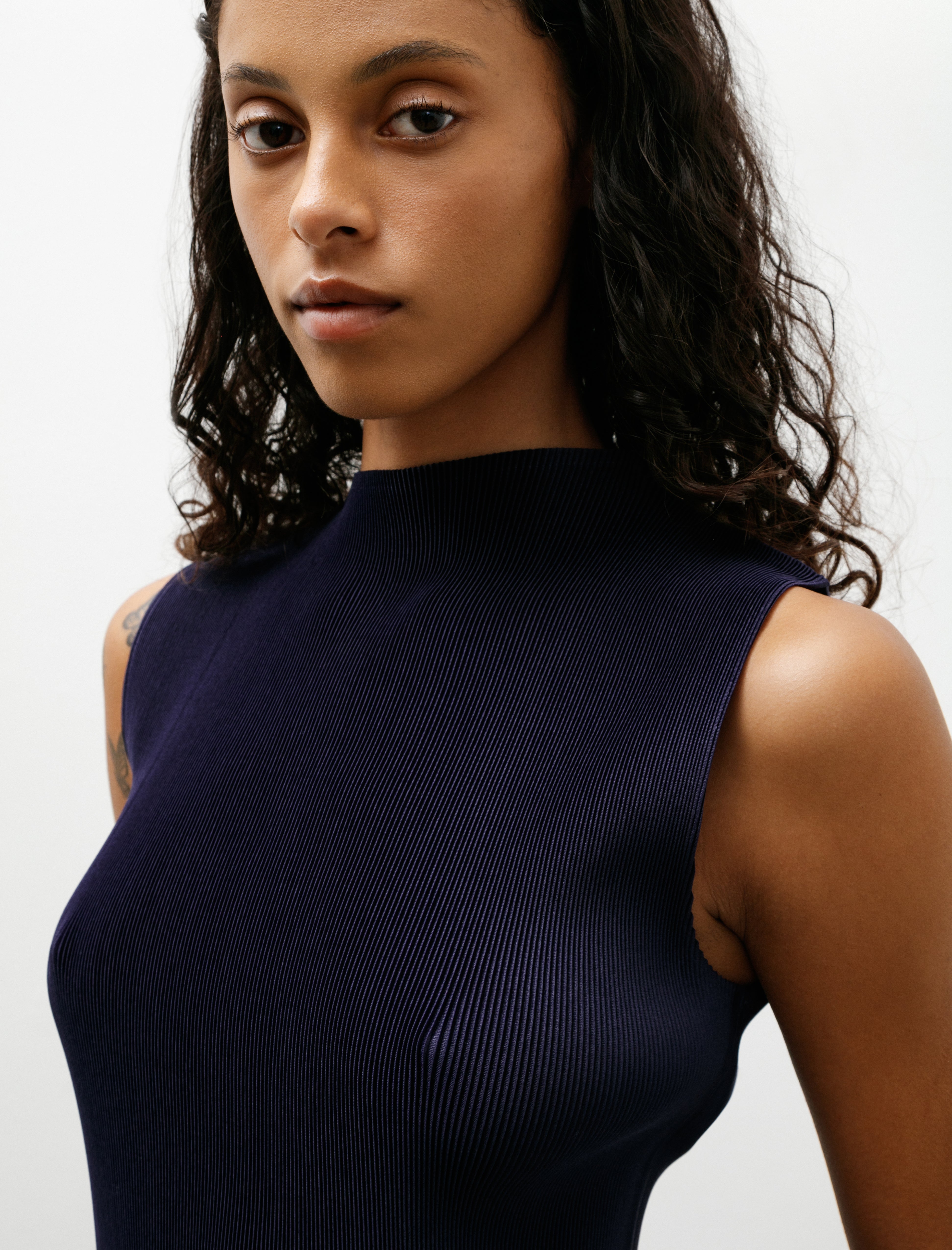 Mist Sleeveless Top Navy