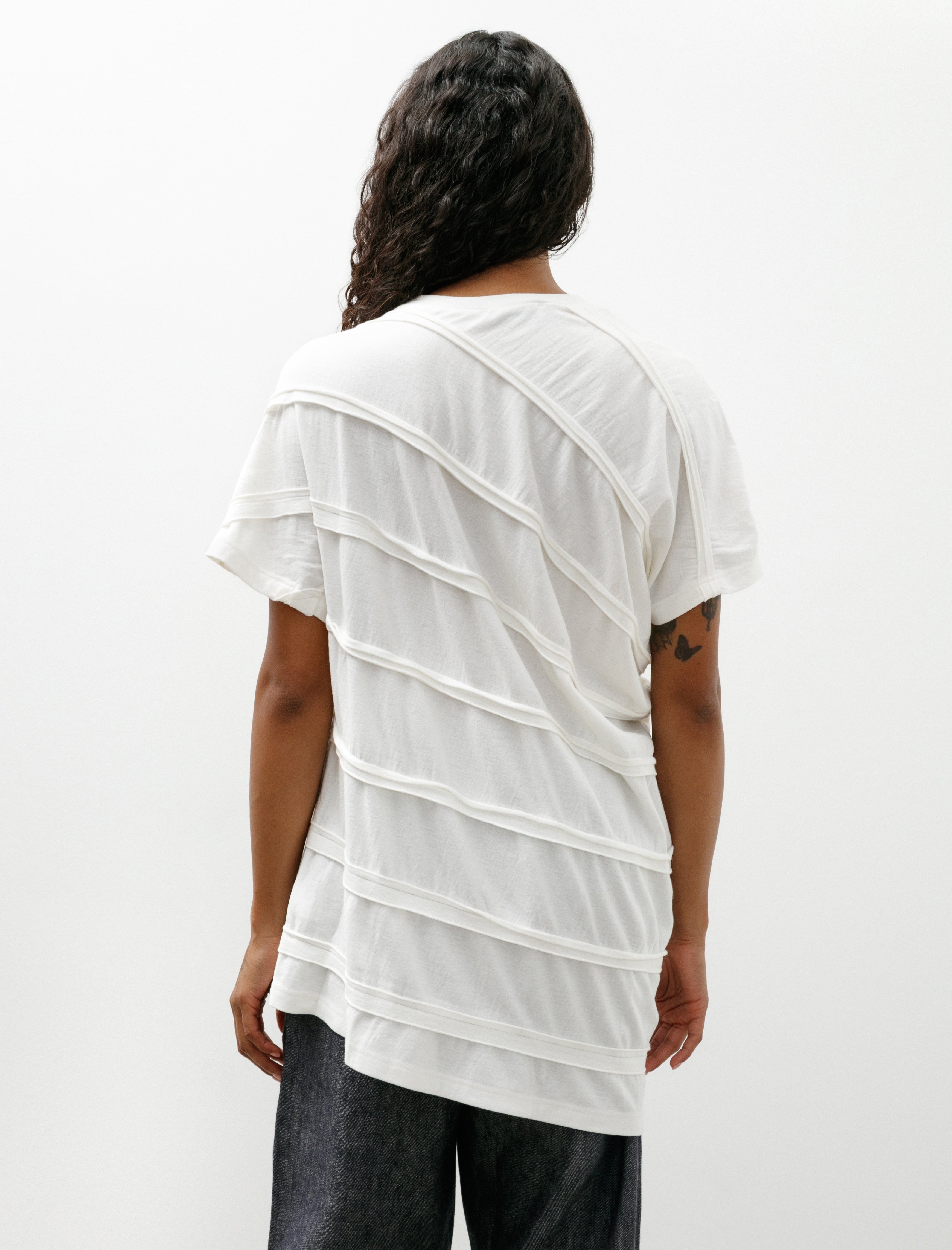 Wanze Twisted Wool Jersey Short Sleeve Ivory