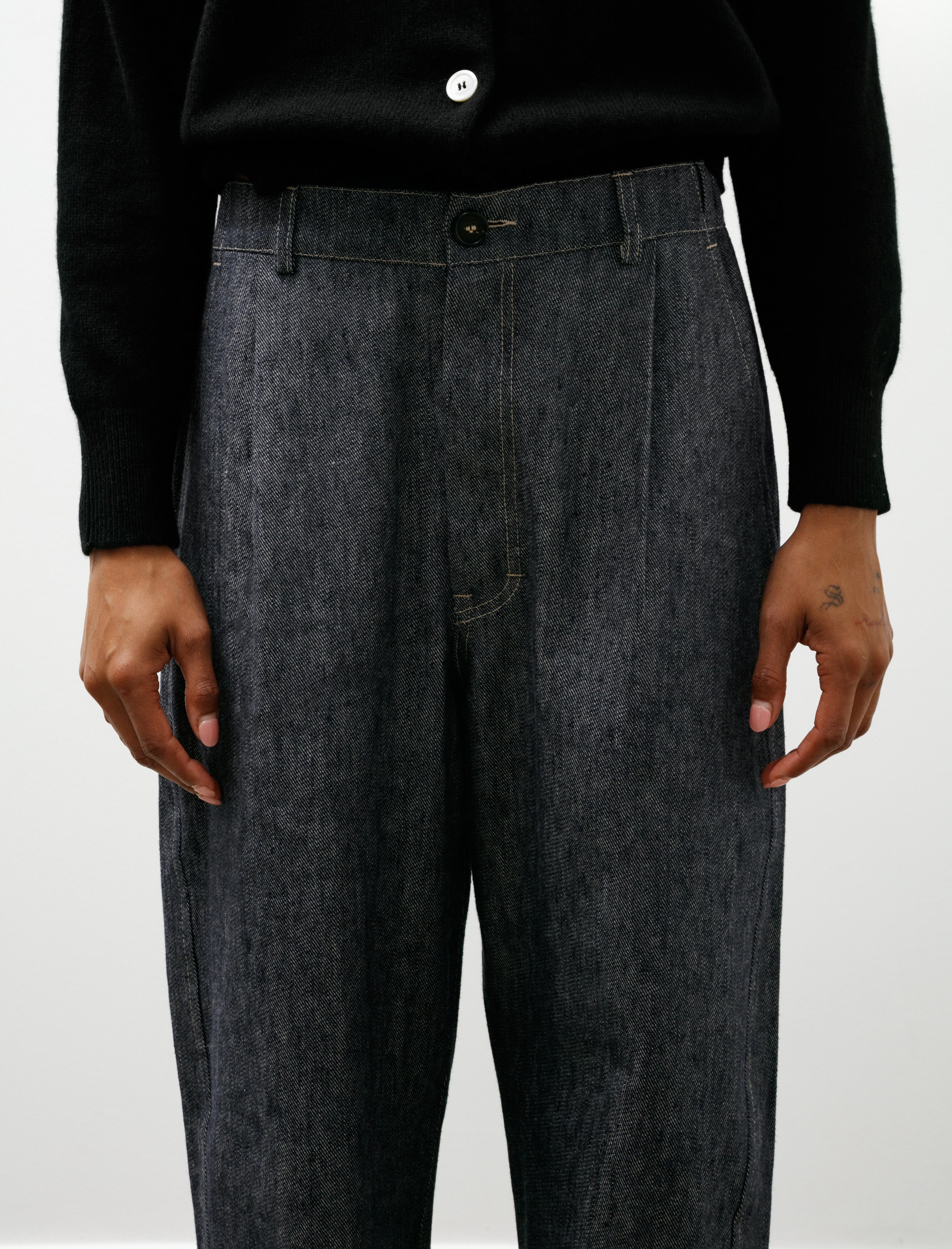 Wanze Easy Trouser Linen Cotton Denim Indigo