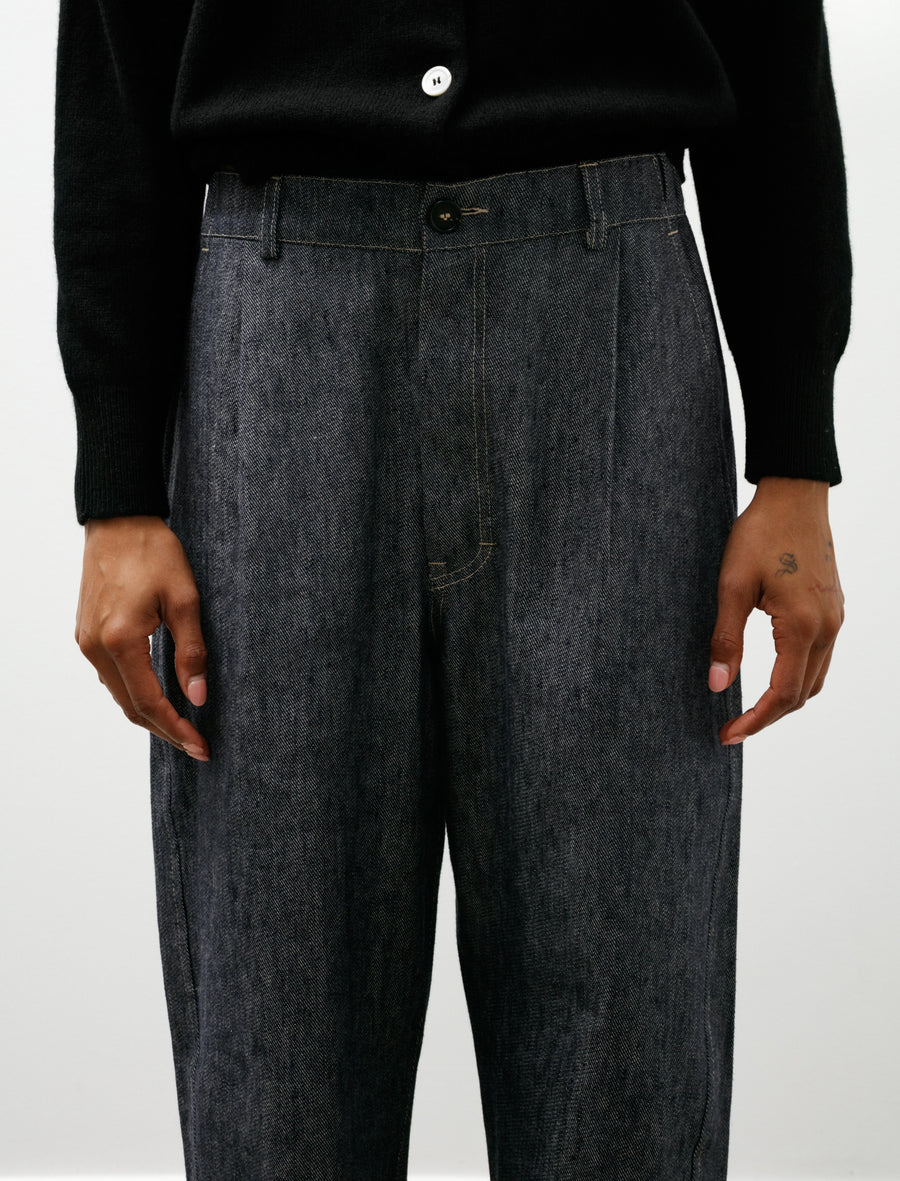 Easy Trouser Linen Cotton Denim Indigo - Image 7