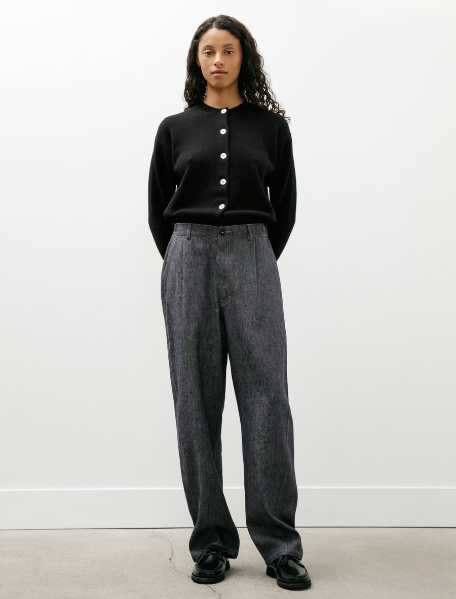 Easy Trouser Linen Cotton Denim Indigo - Image 1