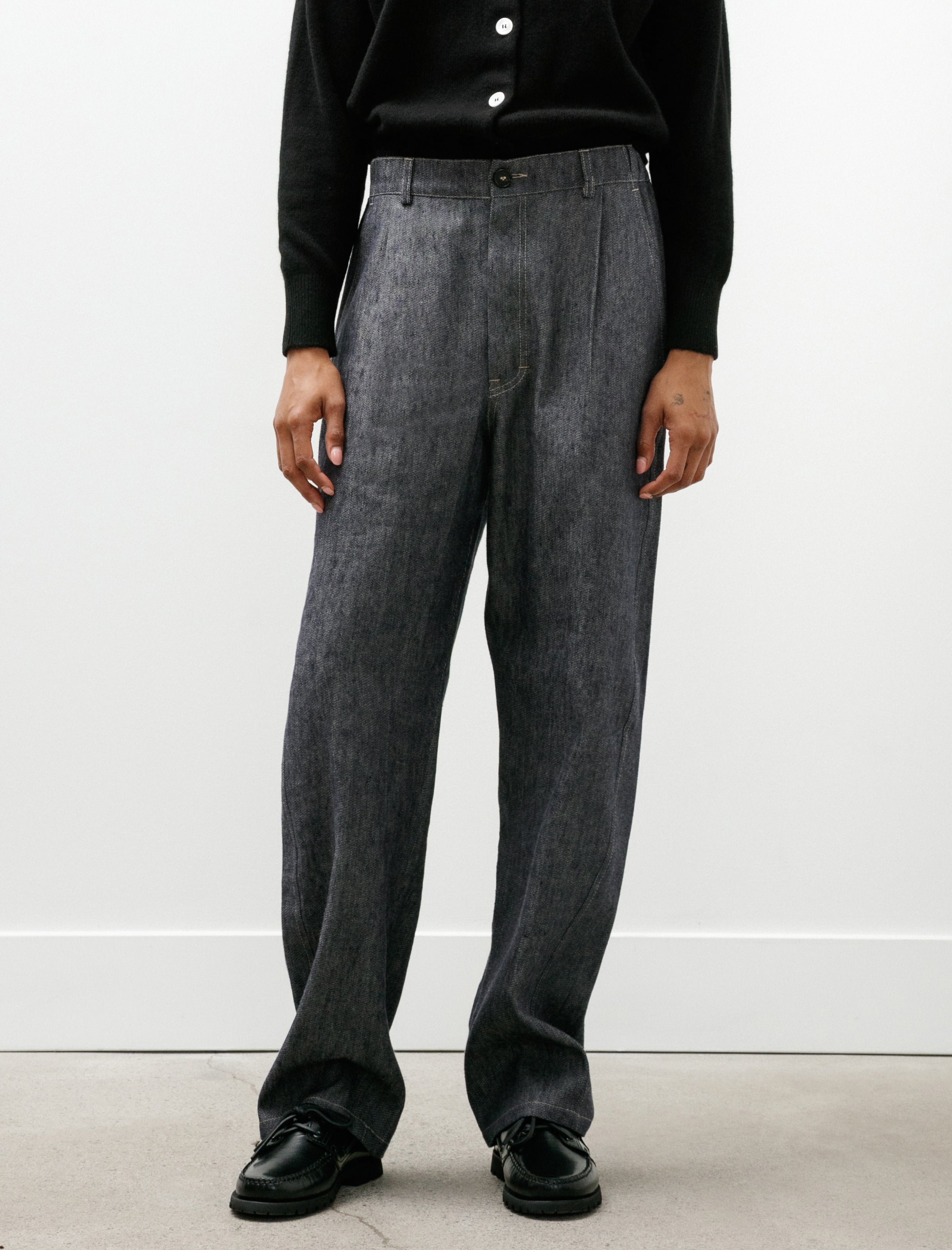Wanze Easy Trouser Linen Cotton Denim Indigo