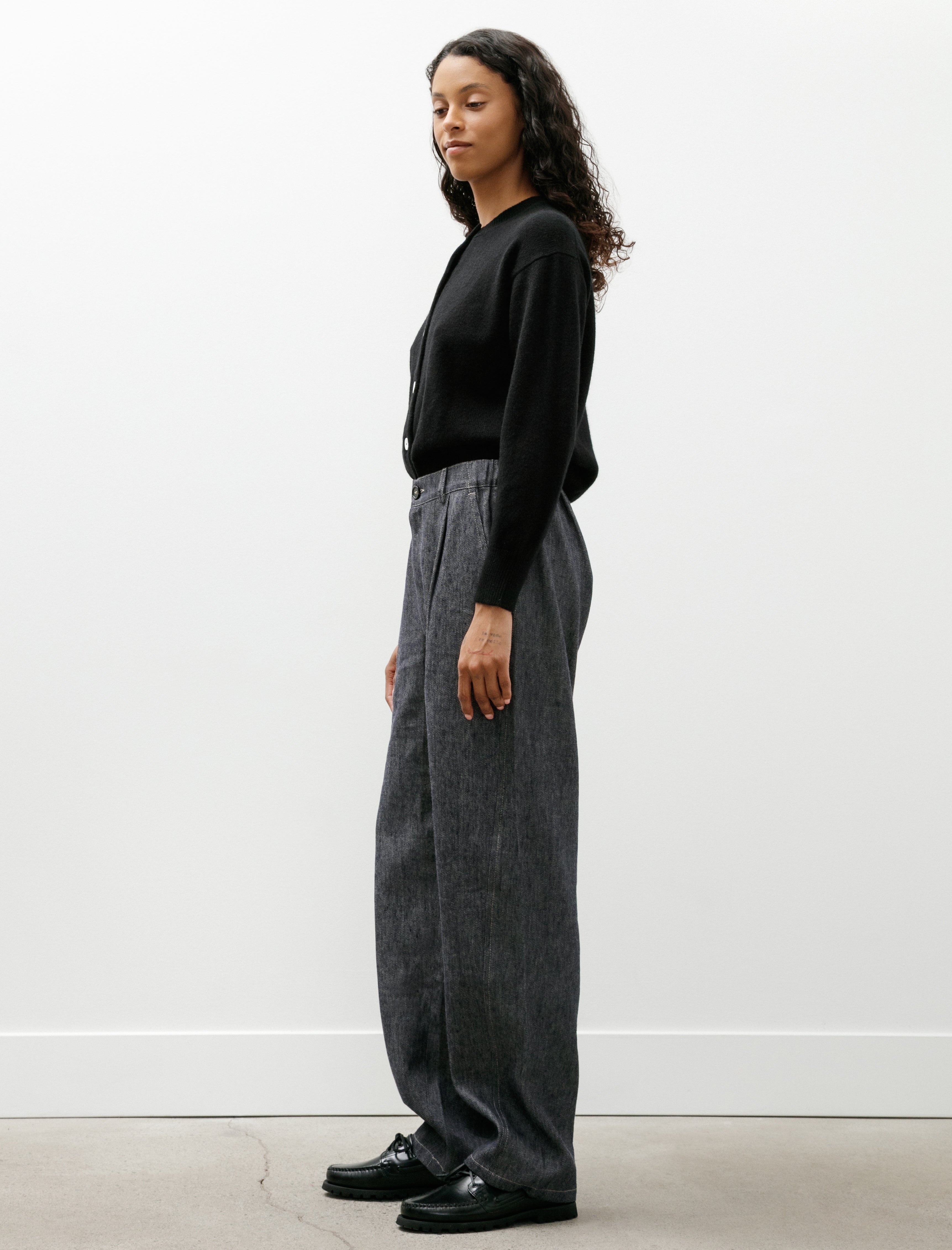 Wanze Easy Trouser Linen Cotton Denim Indigo