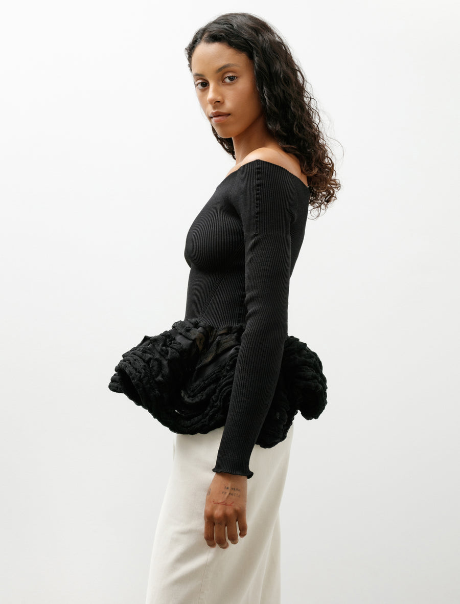 Pottery HS Swell Glitter Off Shoulder Top Black - Image 3