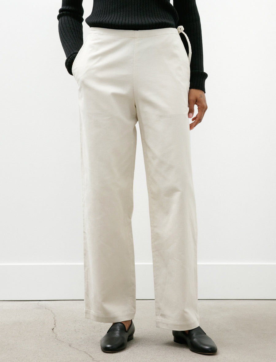 Corduroy Side Tie Easy Pants Ivory - Image 4