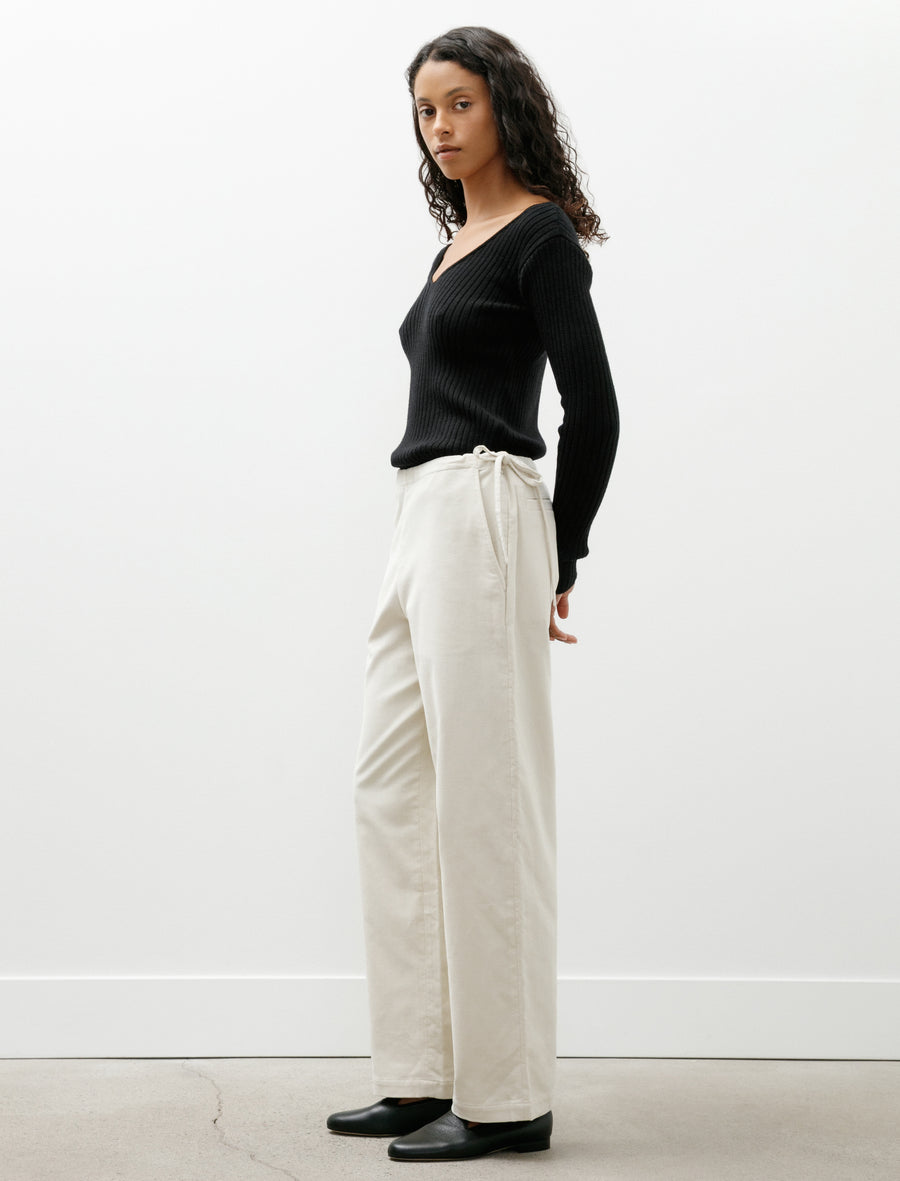 Corduroy Side Tie Easy Pants Ivory - Image 3