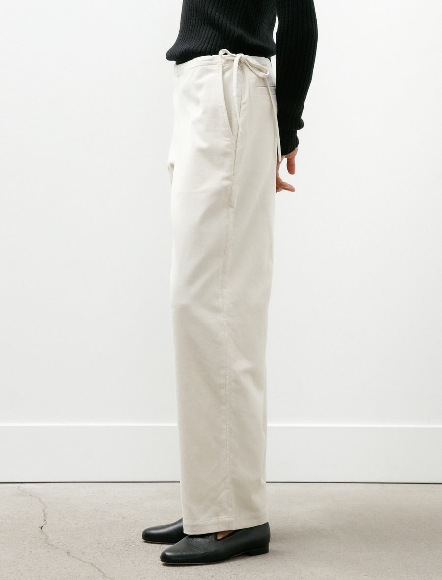Corduroy Side Tie Easy Pants Ivory - Image 5