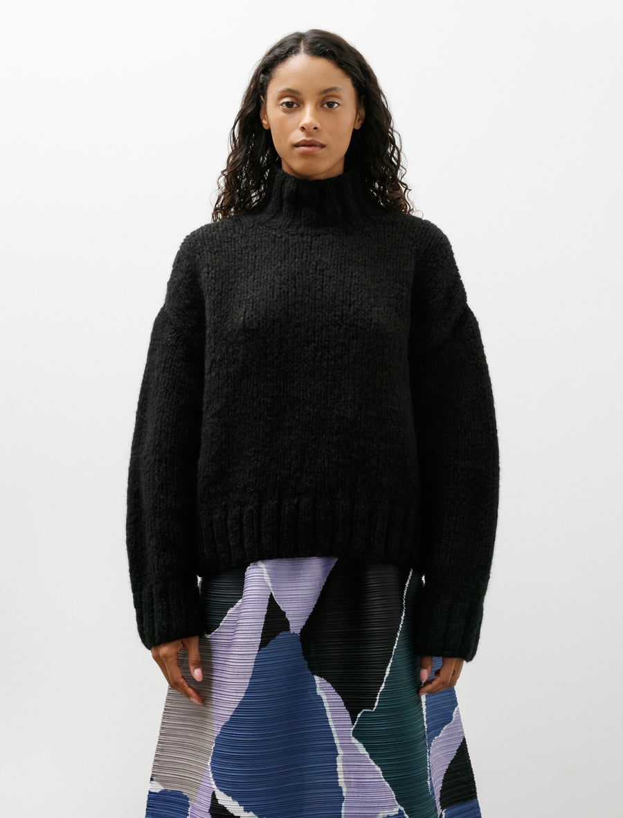 Handknit Mockneck Black - Image 1