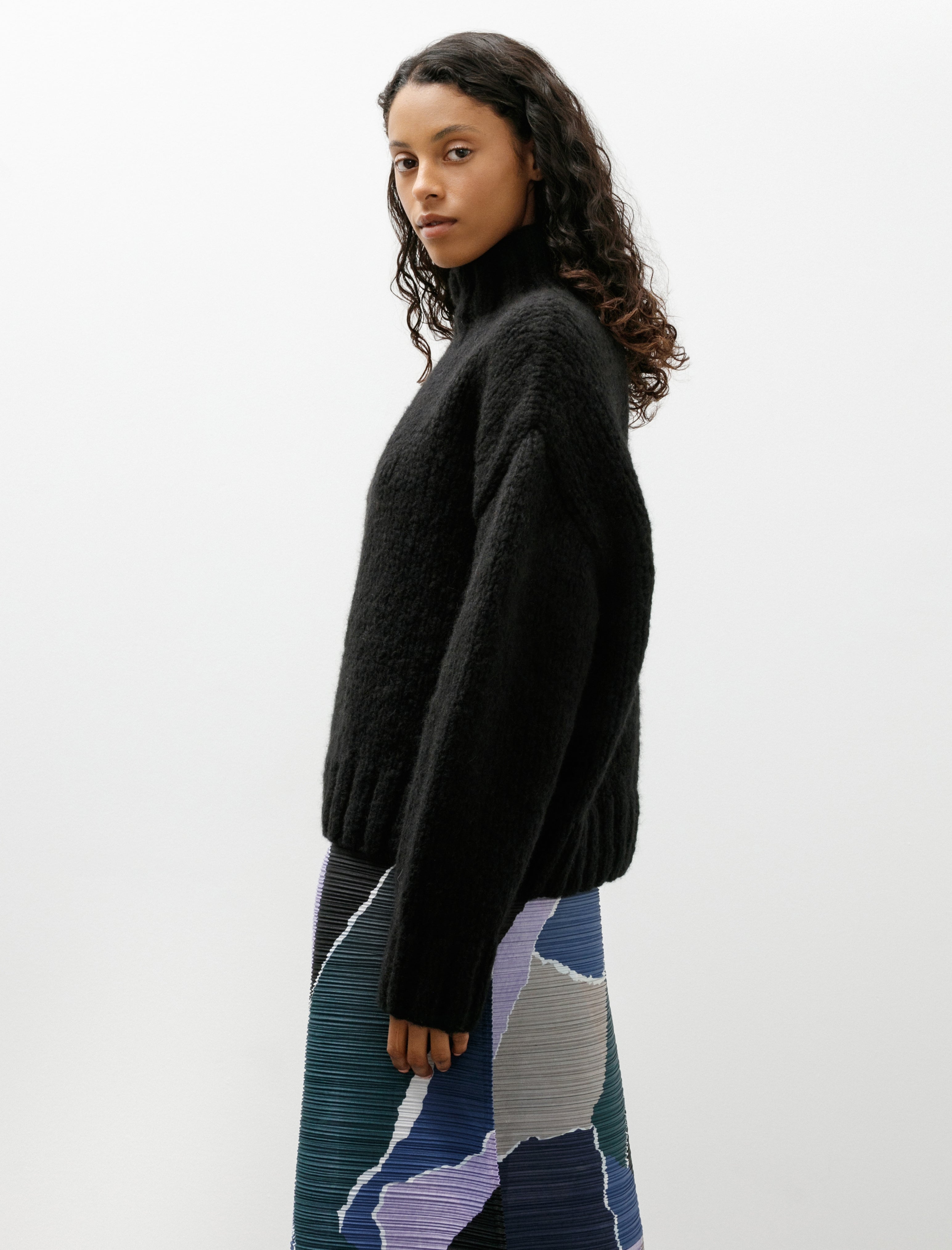 Lauren Manoogian Handknit Mockneck Black