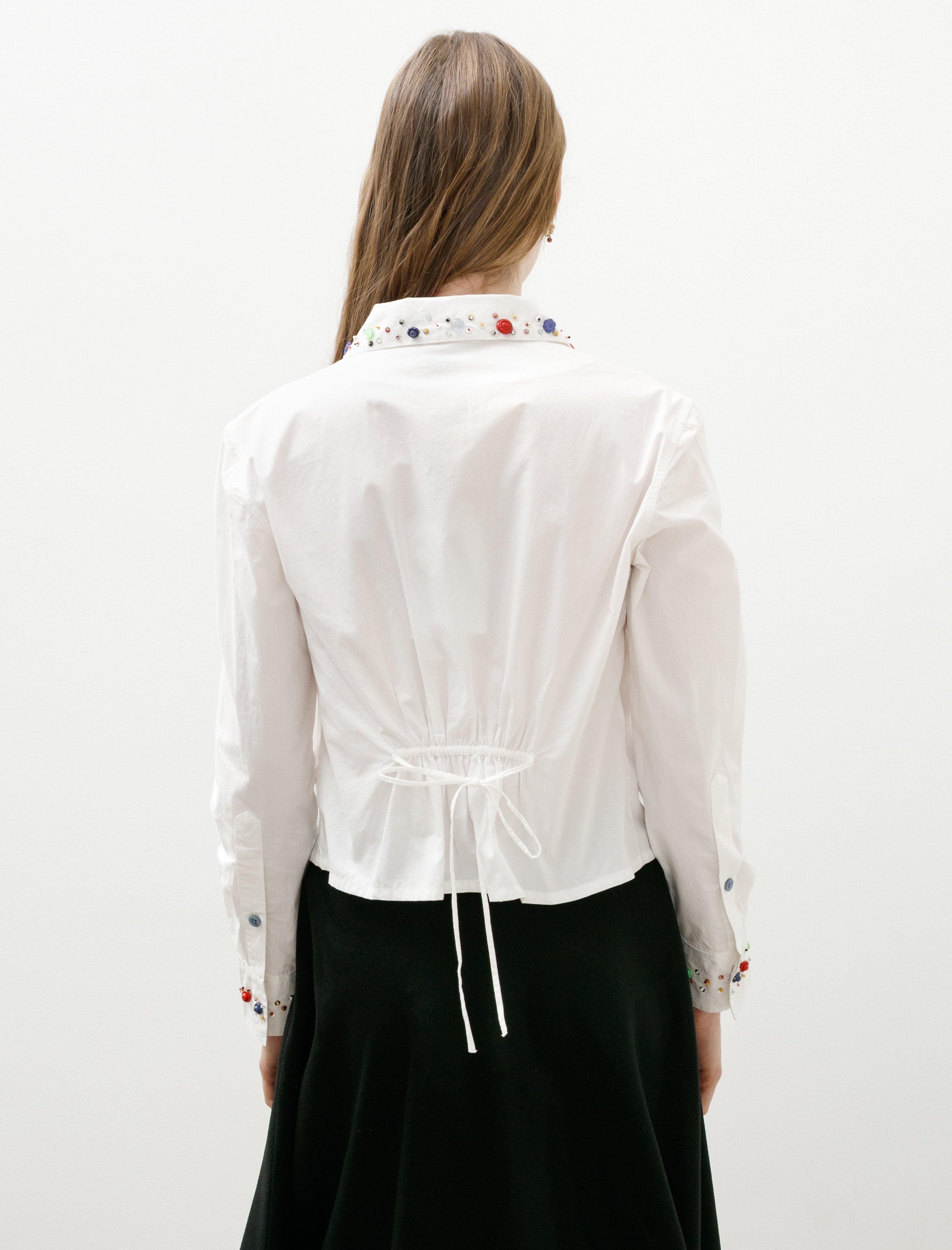 Bode Button Jar Blouse White