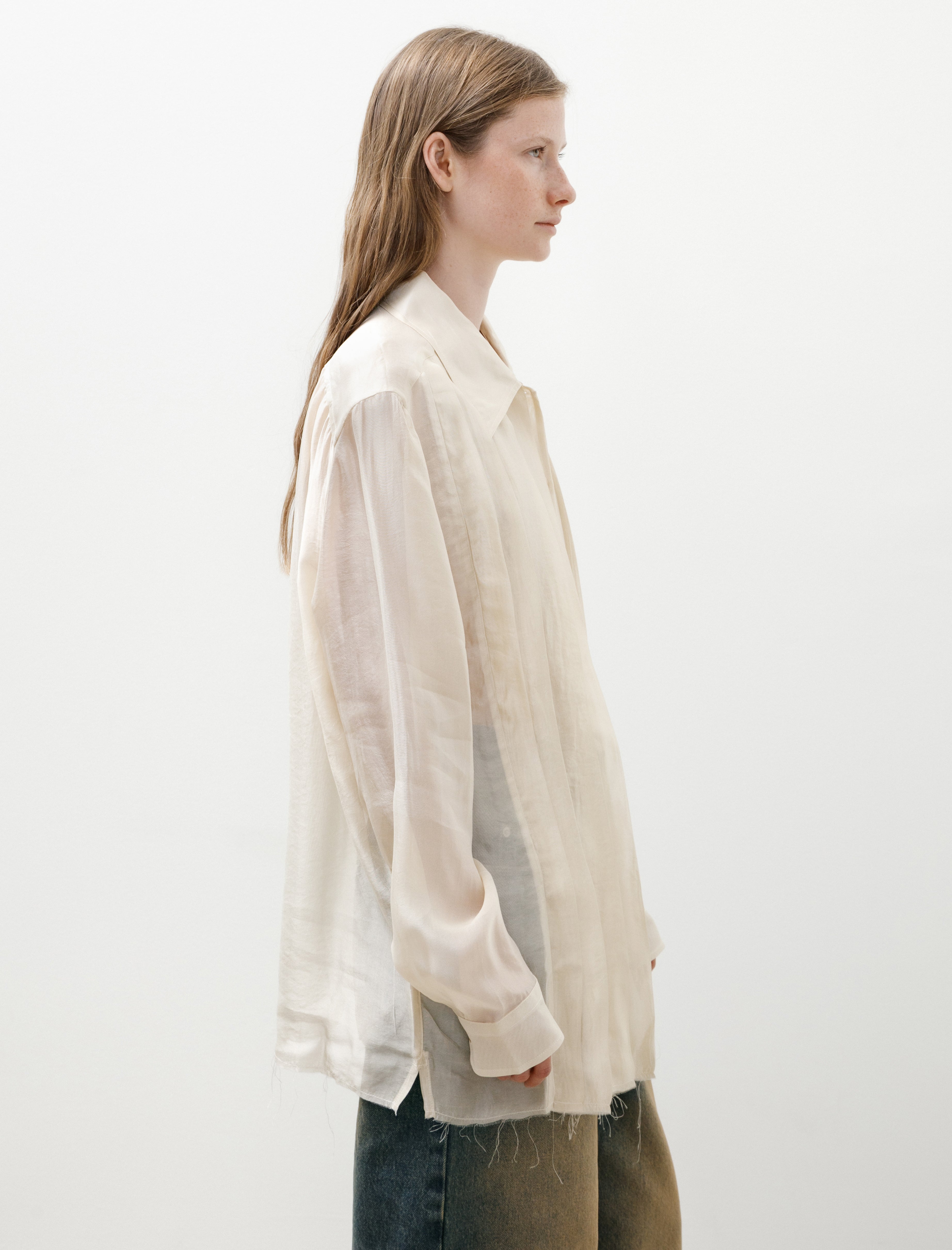 Our Legacy Tuexdo Every Shirt Moonlit Pearl Shimmer Gauze