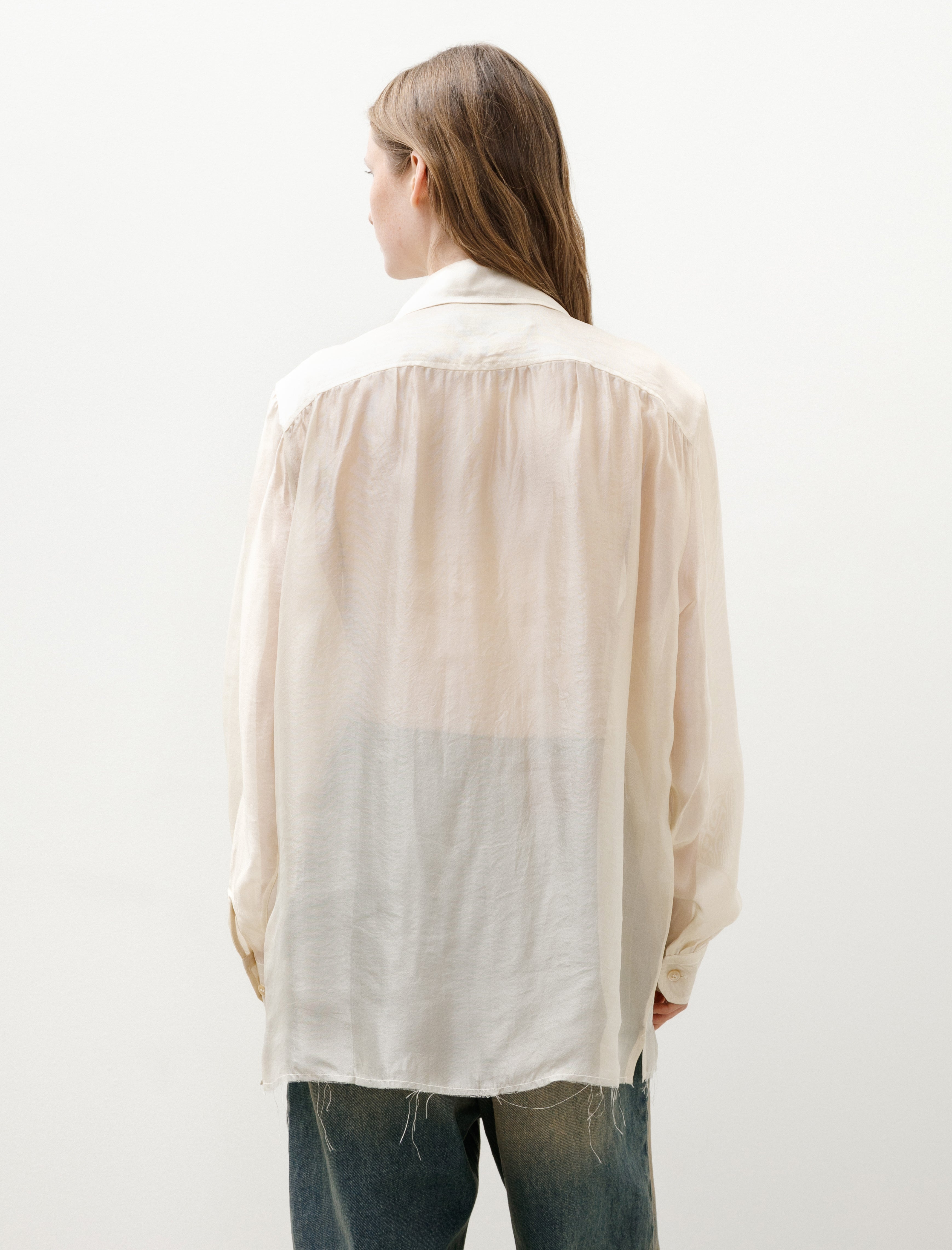 Our Legacy Tuexdo Every Shirt Moonlit Pearl Shimmer Gauze
