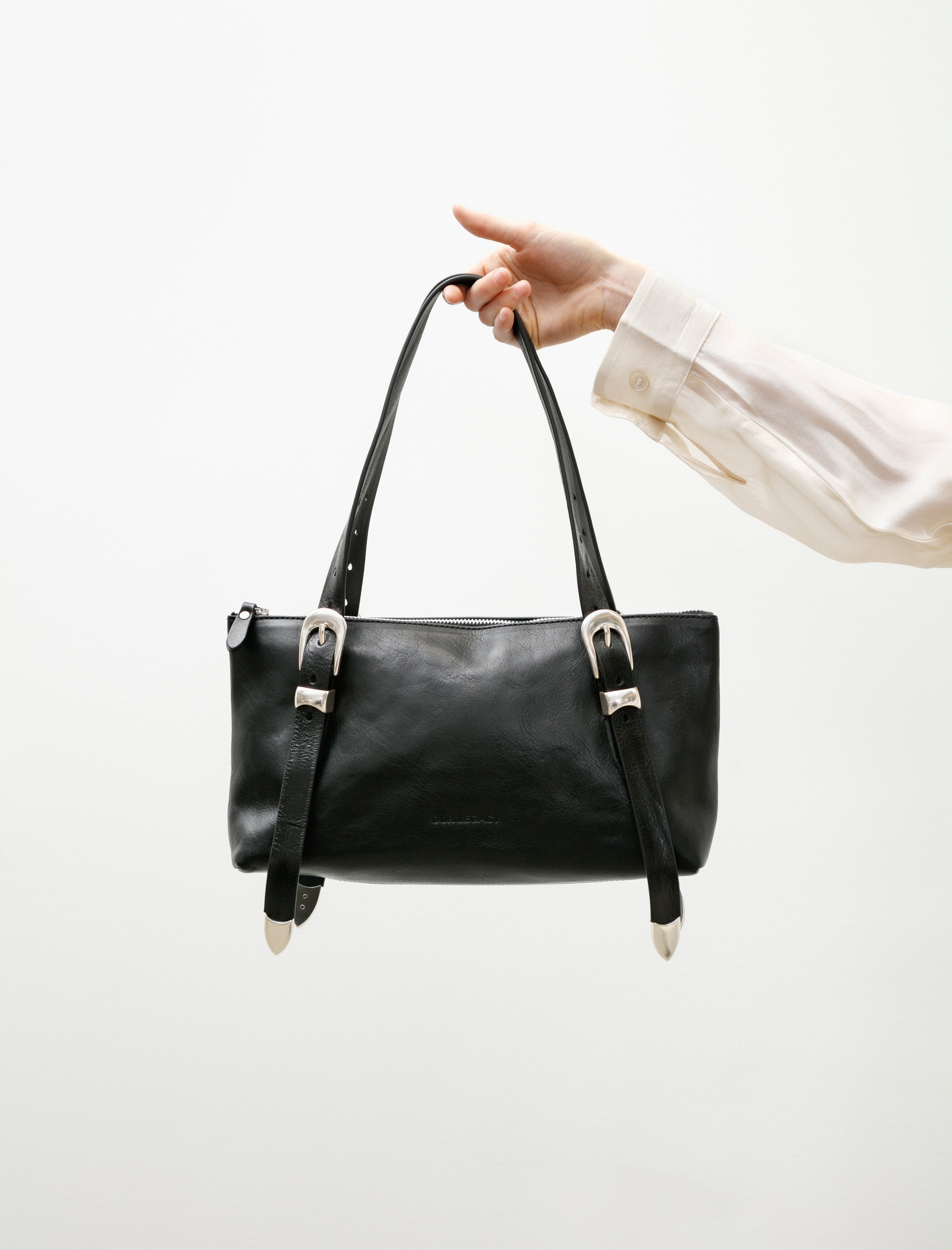 Our Legacy 2cm Belt Shoulder Bag Tire Black Forever Cowhide