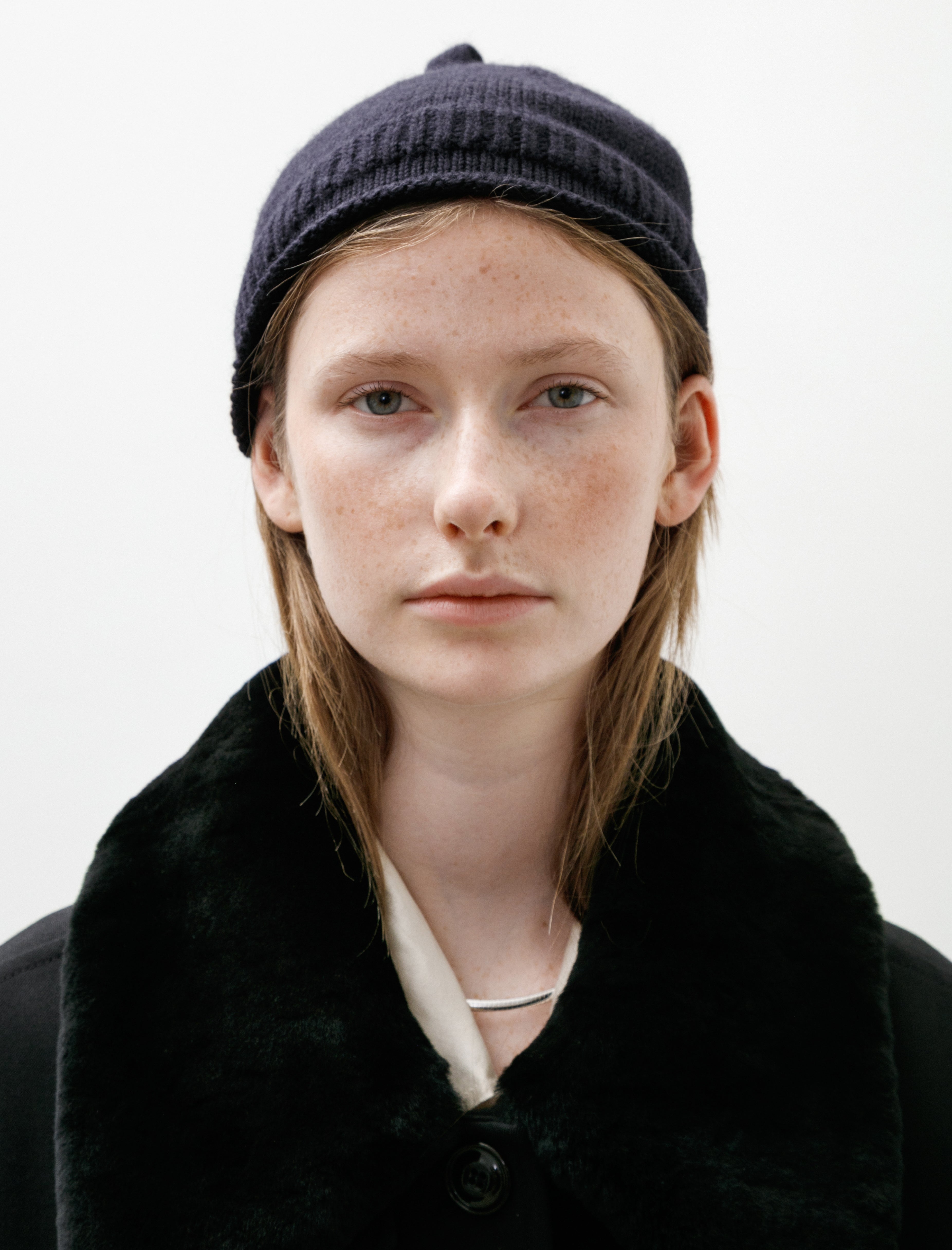 MHL Rolled Hem Beanie British Merino Dark Navy