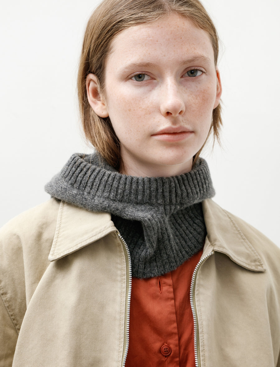 MHL Felted Hood Lambswool Grey Heather - Image 2