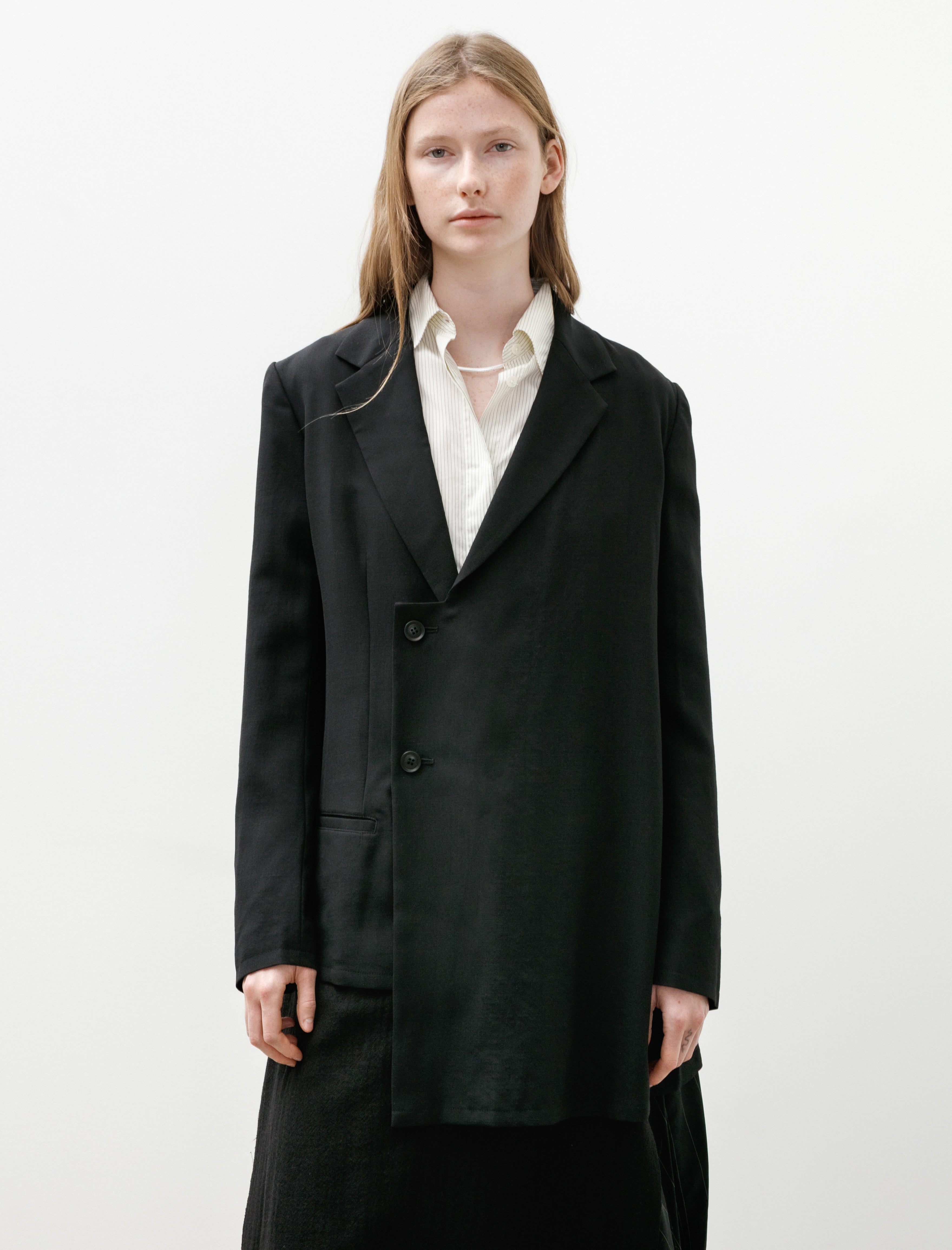 Y's by Yohji Yamamoto Asymmetrical Front Blazer Black