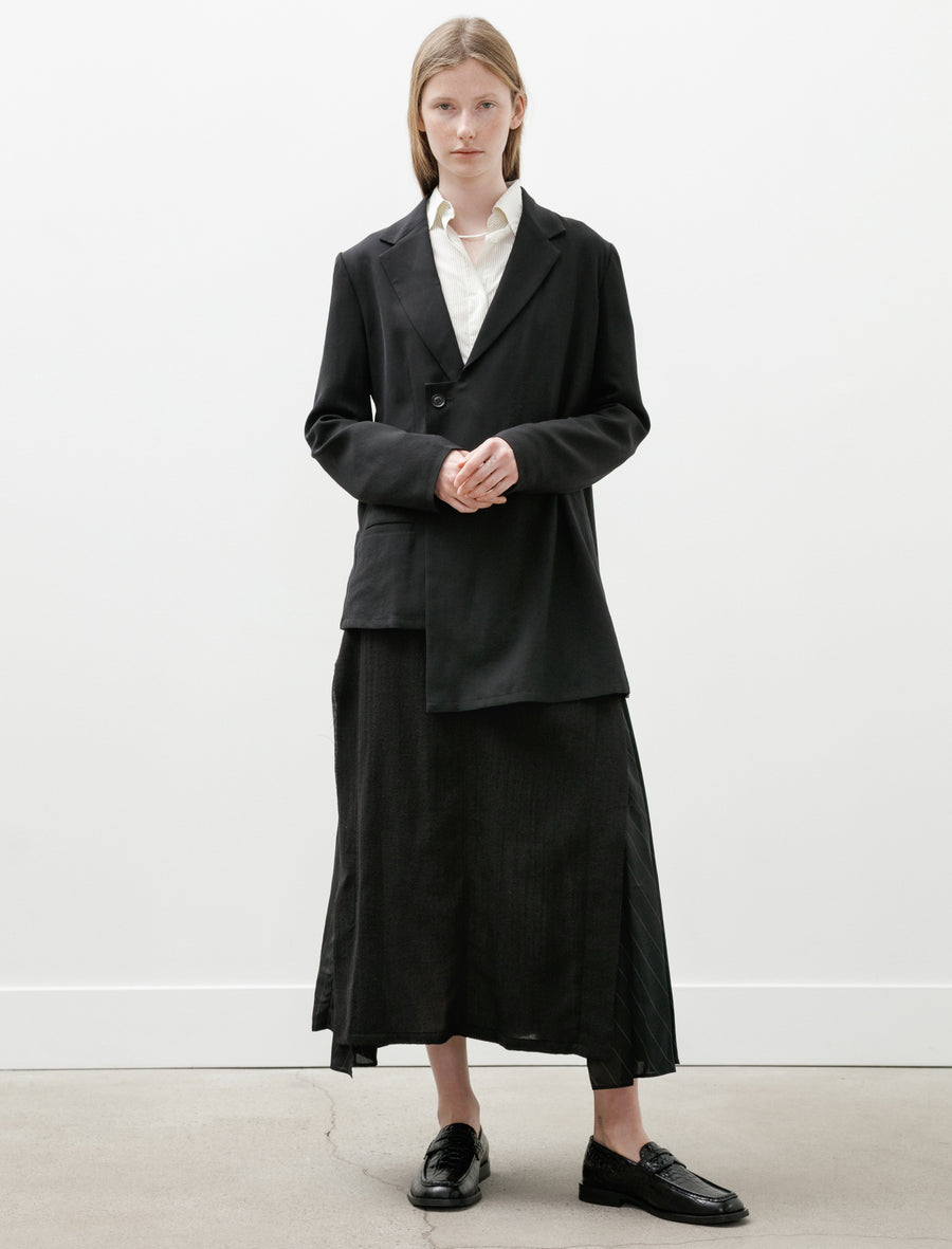 Asymmetrical Front Blazer Black - Image 1
