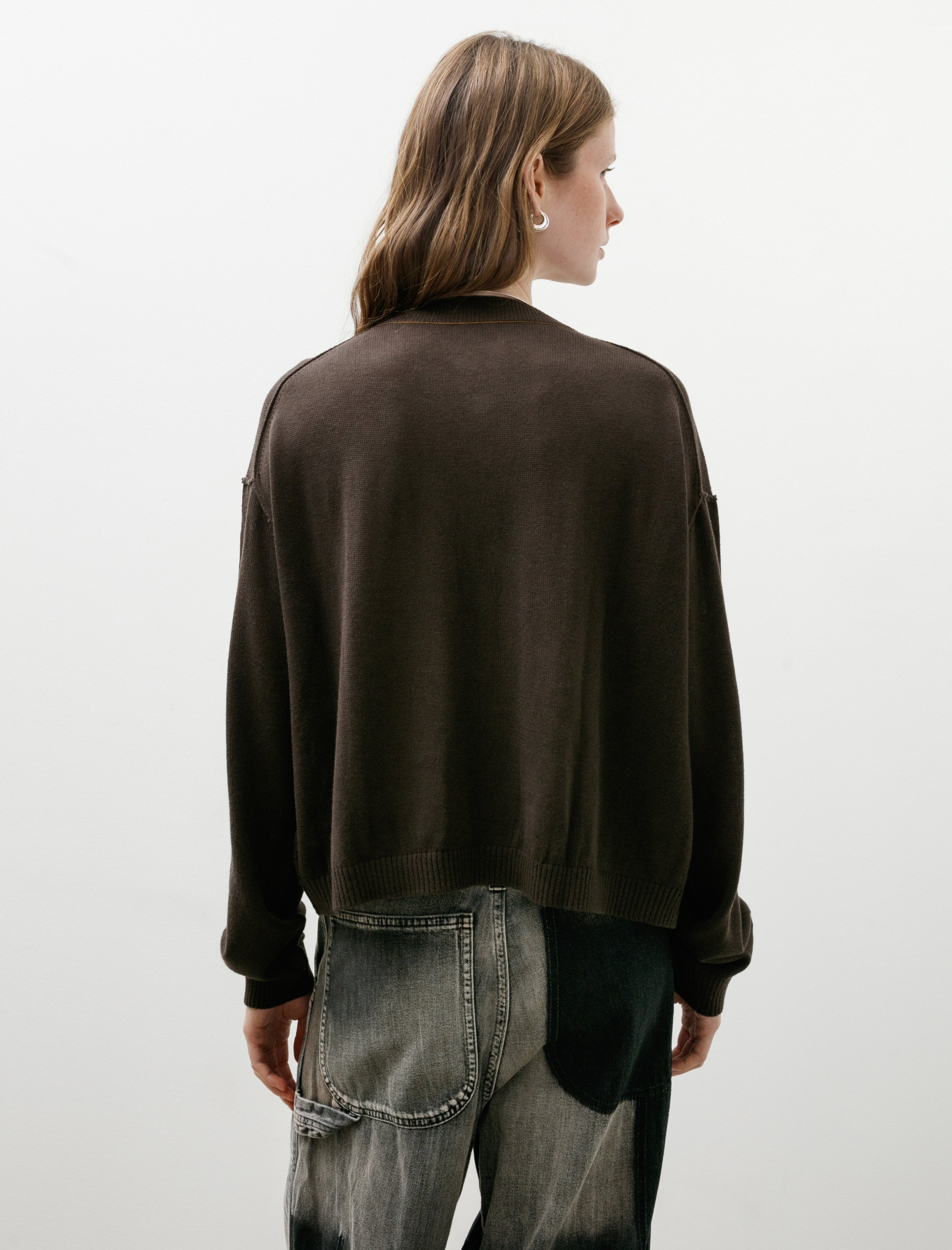 Y's by Yohji Yamamoto Big Pocket Short Cardigan Brown
