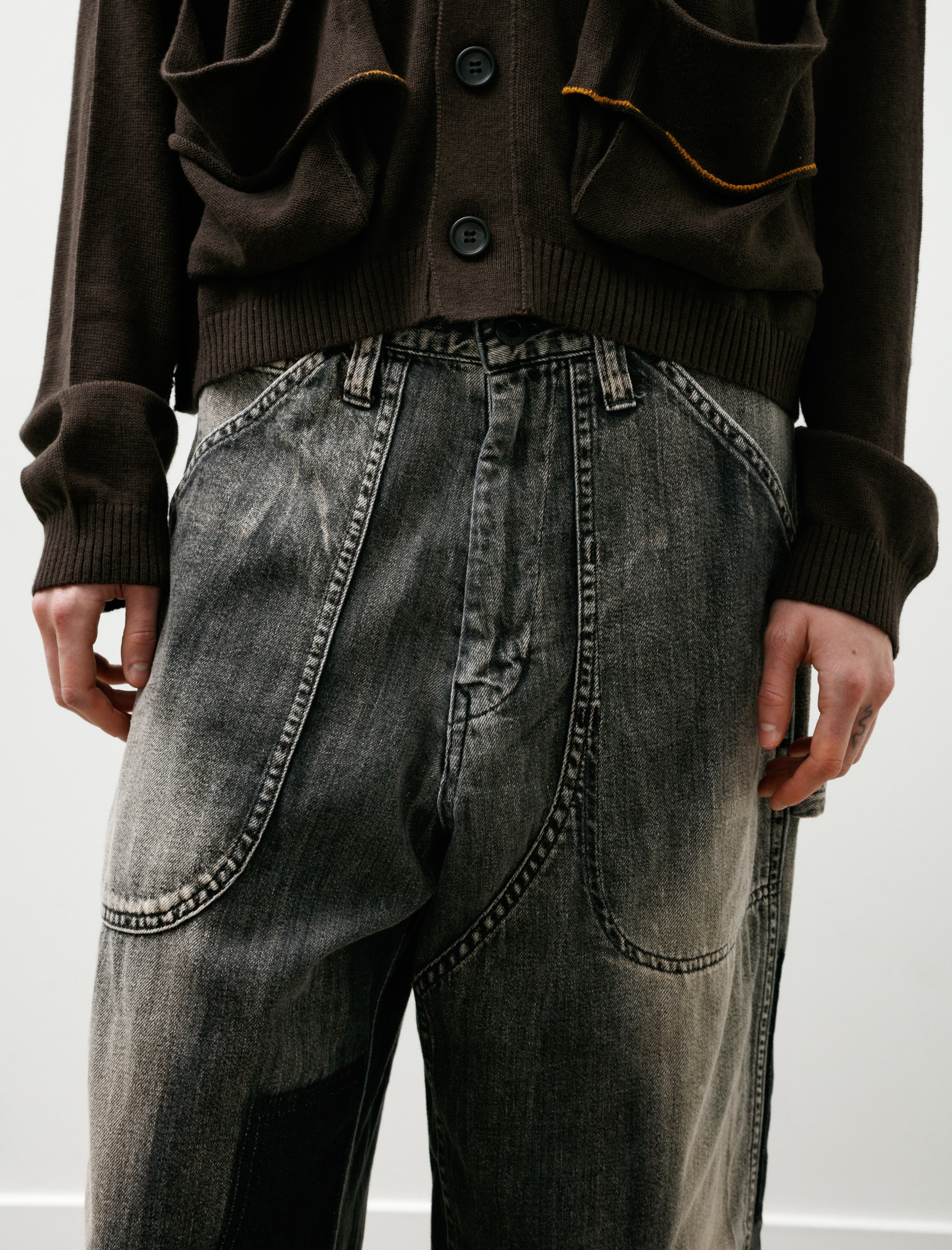 Y's by Yohji Yamamoto Patch Pocket Denim Grey