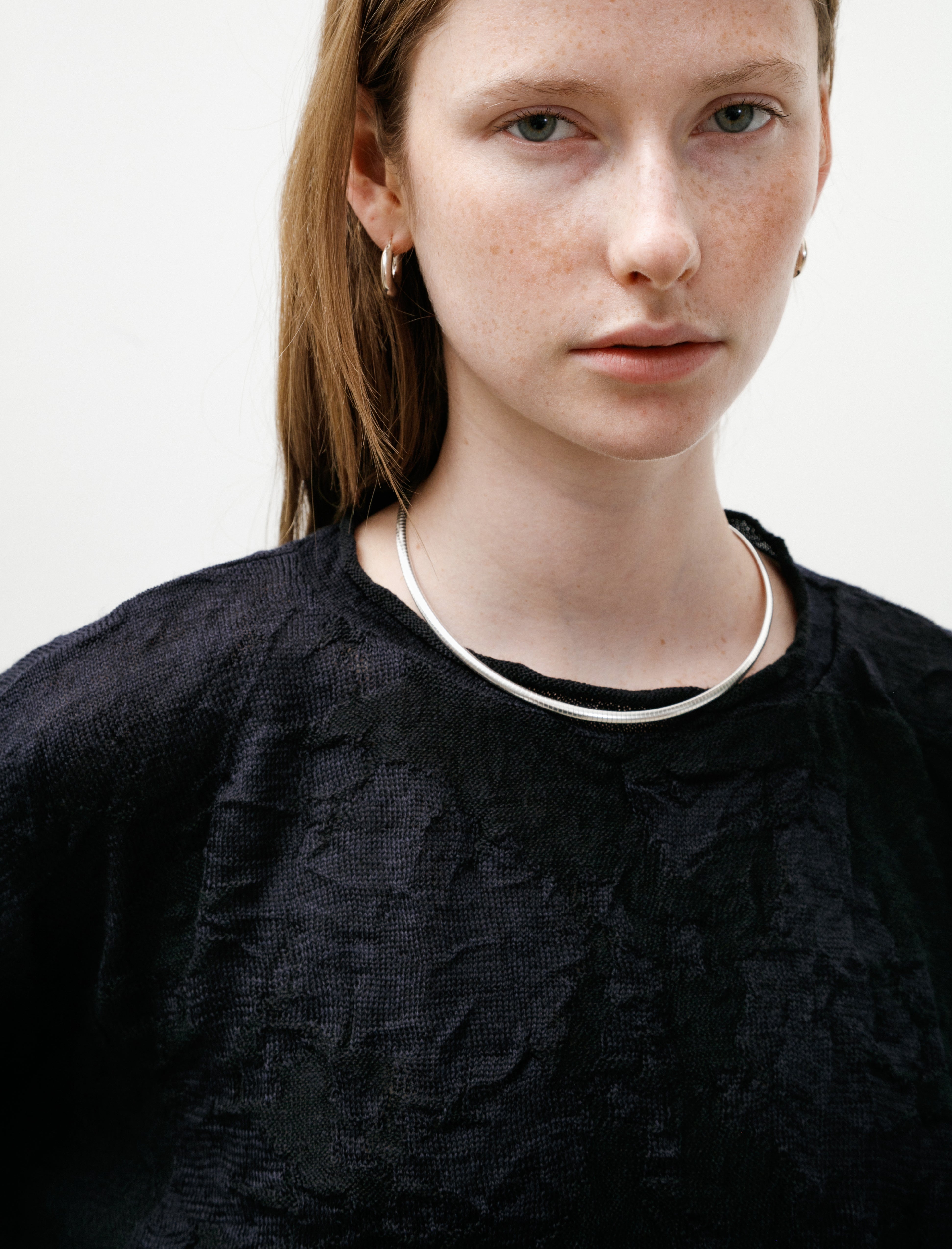 Y's by Yohji Yamamoto Shrunken Crinkle Pullover Black