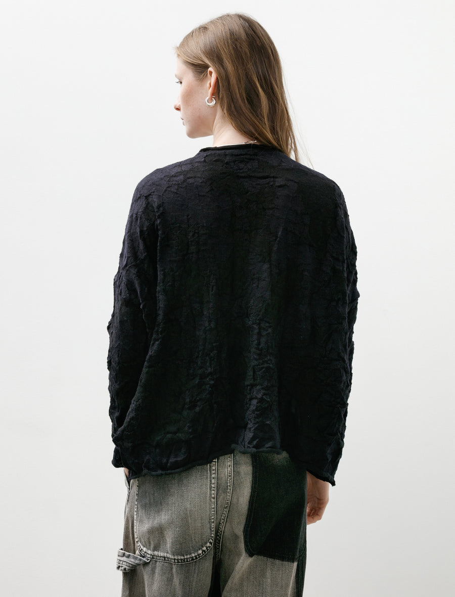 Shrunken Crinkle Pullover Black - Image 2
