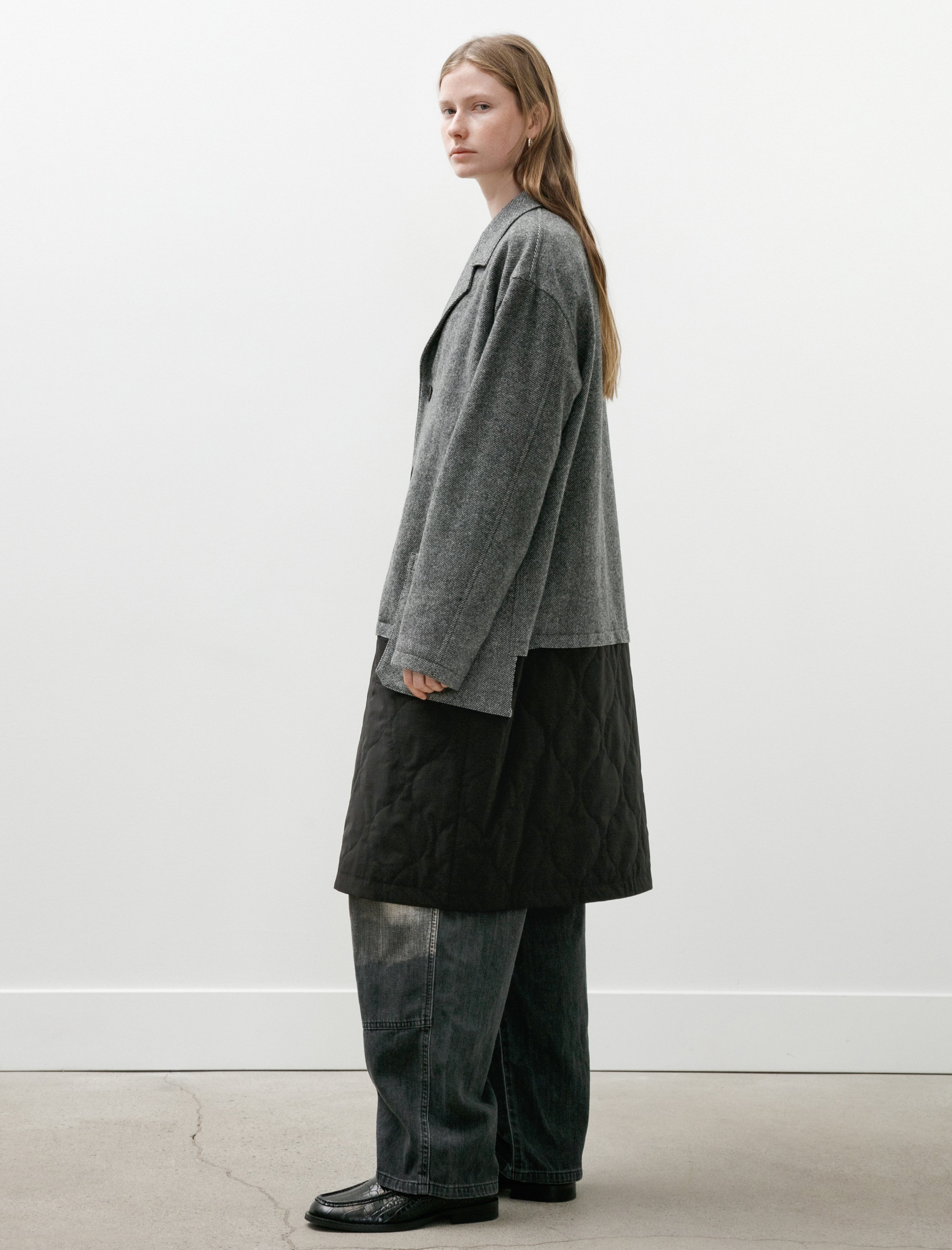 Y's by Yohji Yamamoto Horizontal Panel Coat Grey/Black