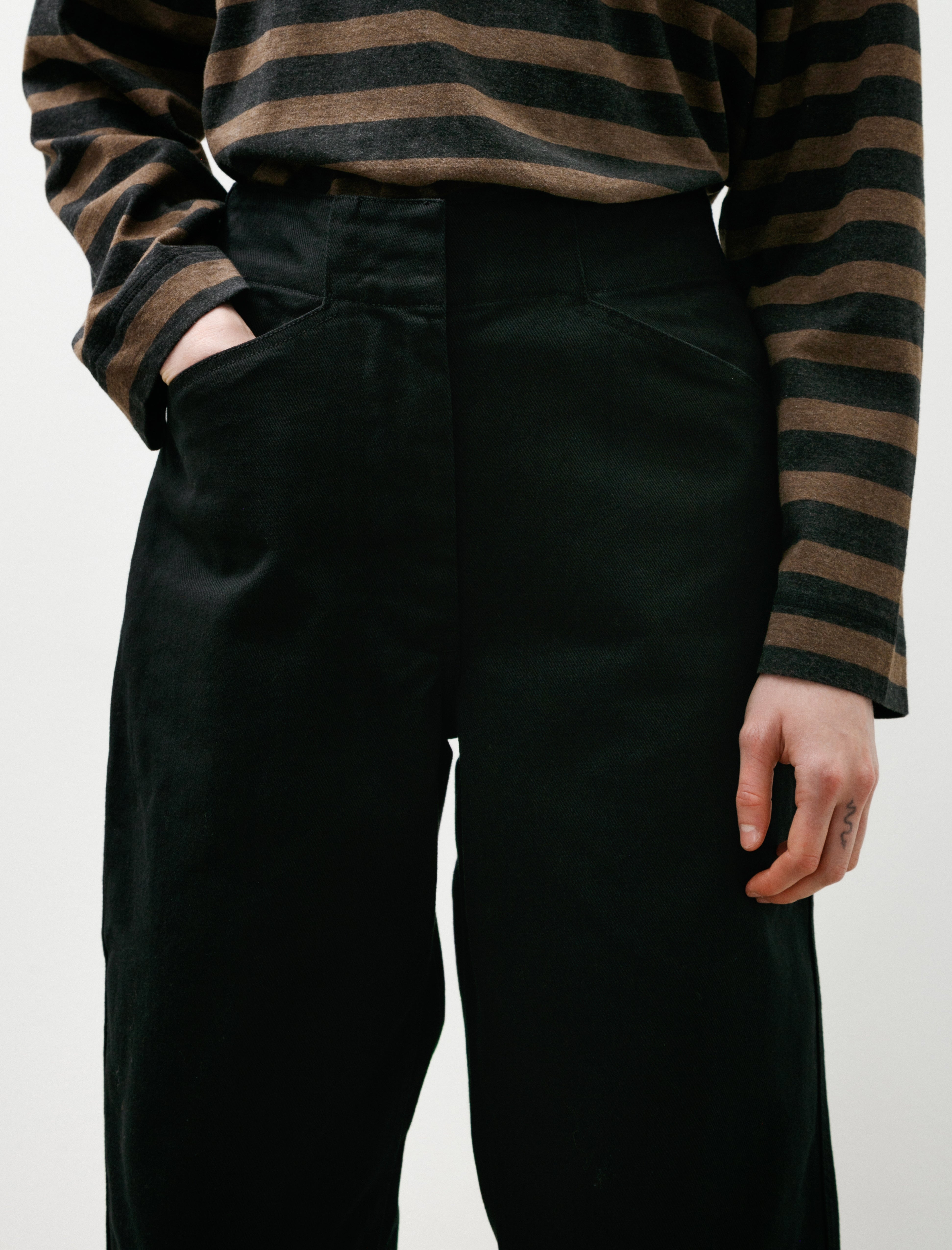 MHL Field Trousers Raised Cotton Drill Black