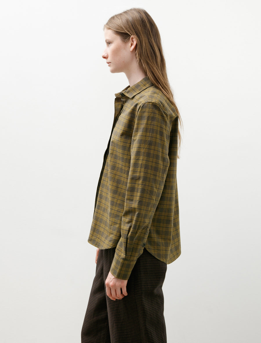 MHL Simple Shirt Tonal Cotton Check Khaki Cumin - Image 3