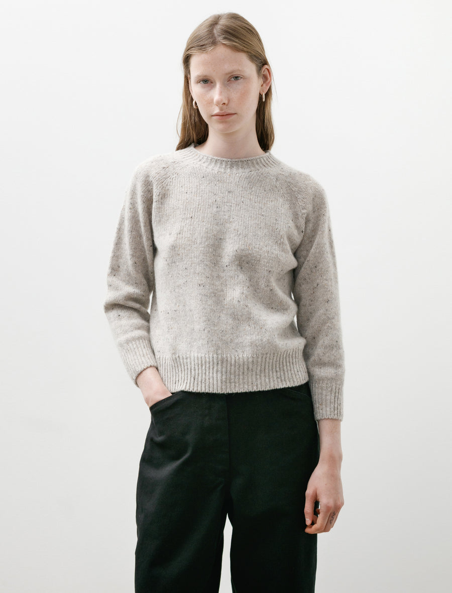 Donegal Crew Neck Soft Wool Pebble - Image 1
