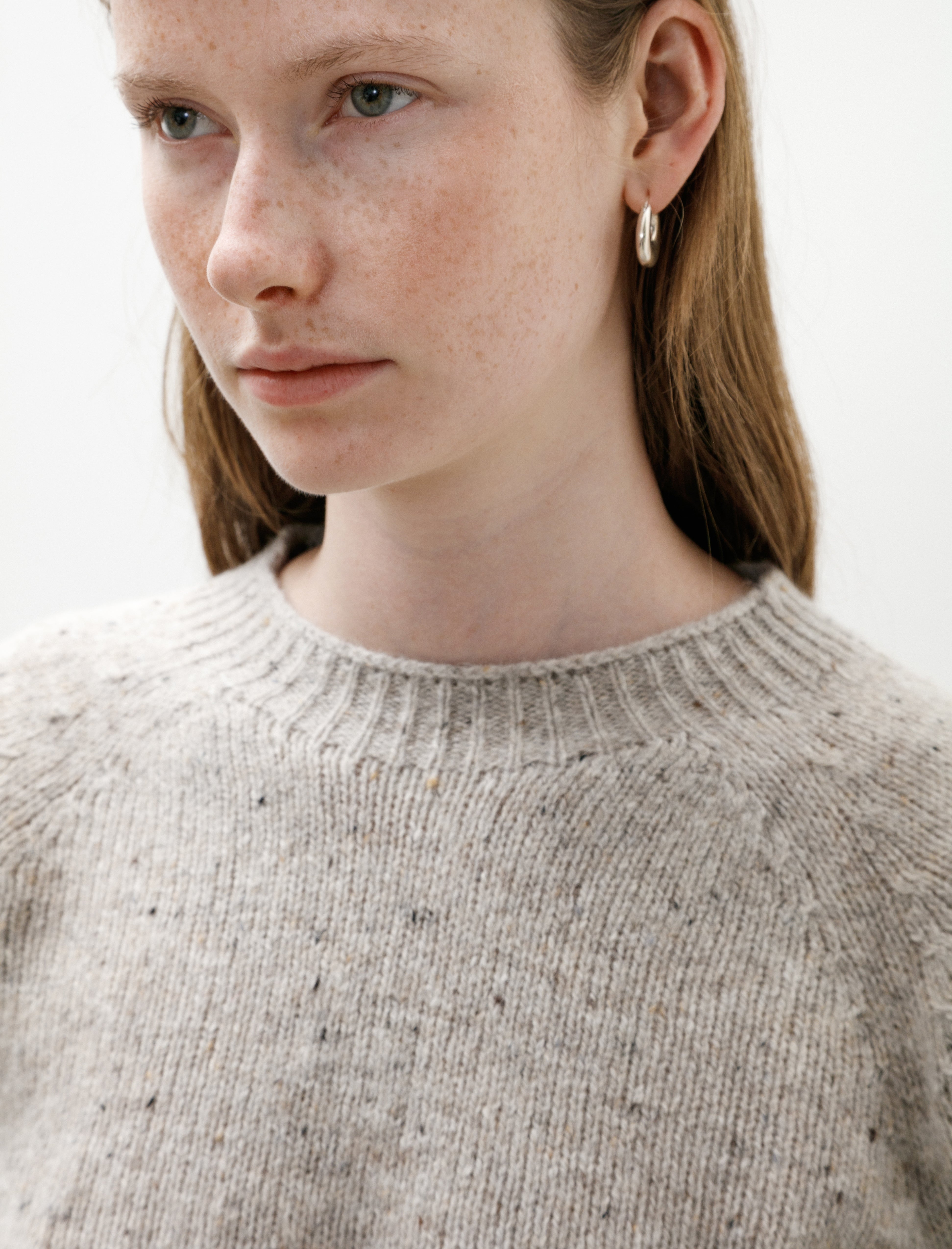 Margaret Howell Donegal Crew Neck Soft Wool Pebble