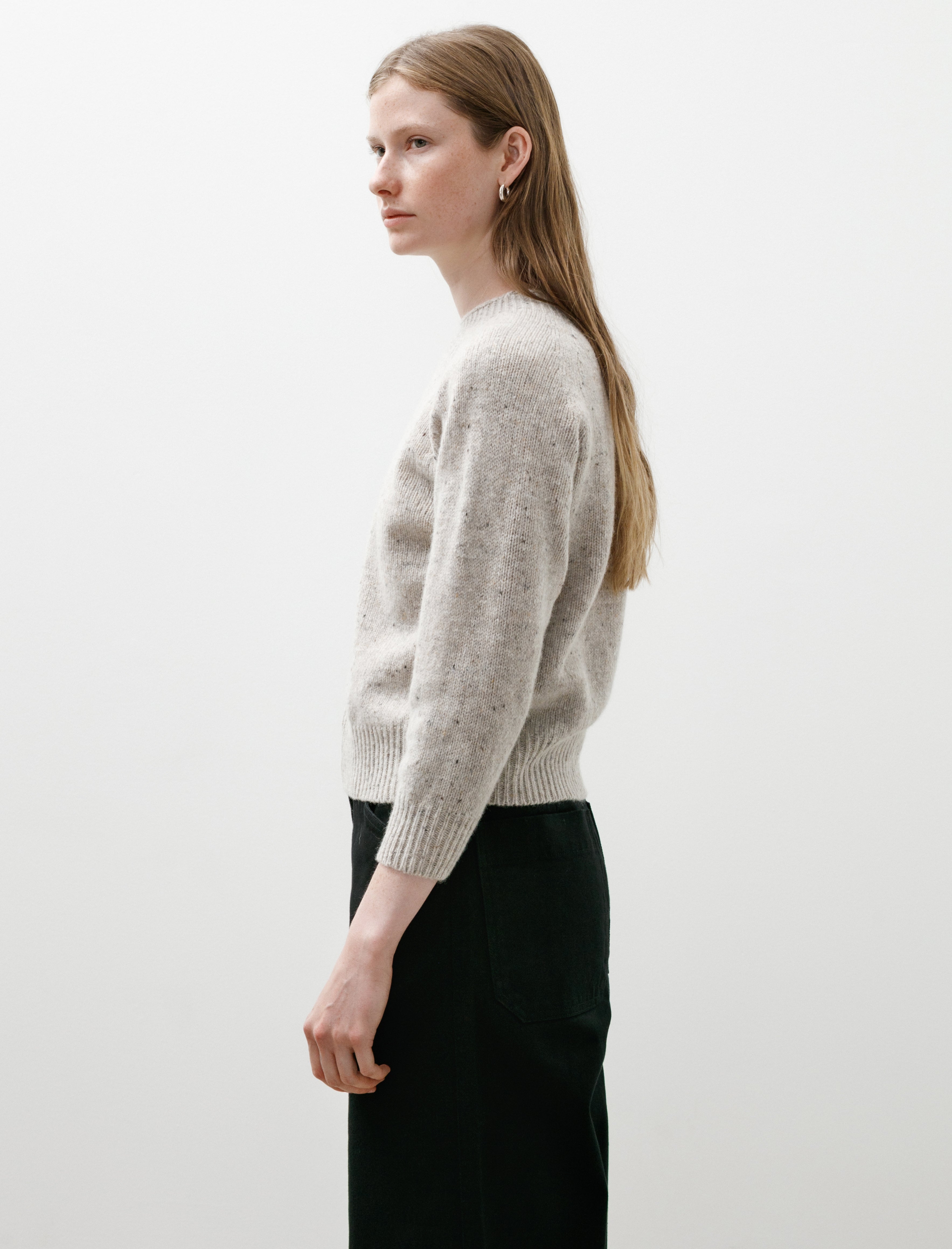 Margaret Howell Donegal Crew Neck Soft Wool Pebble