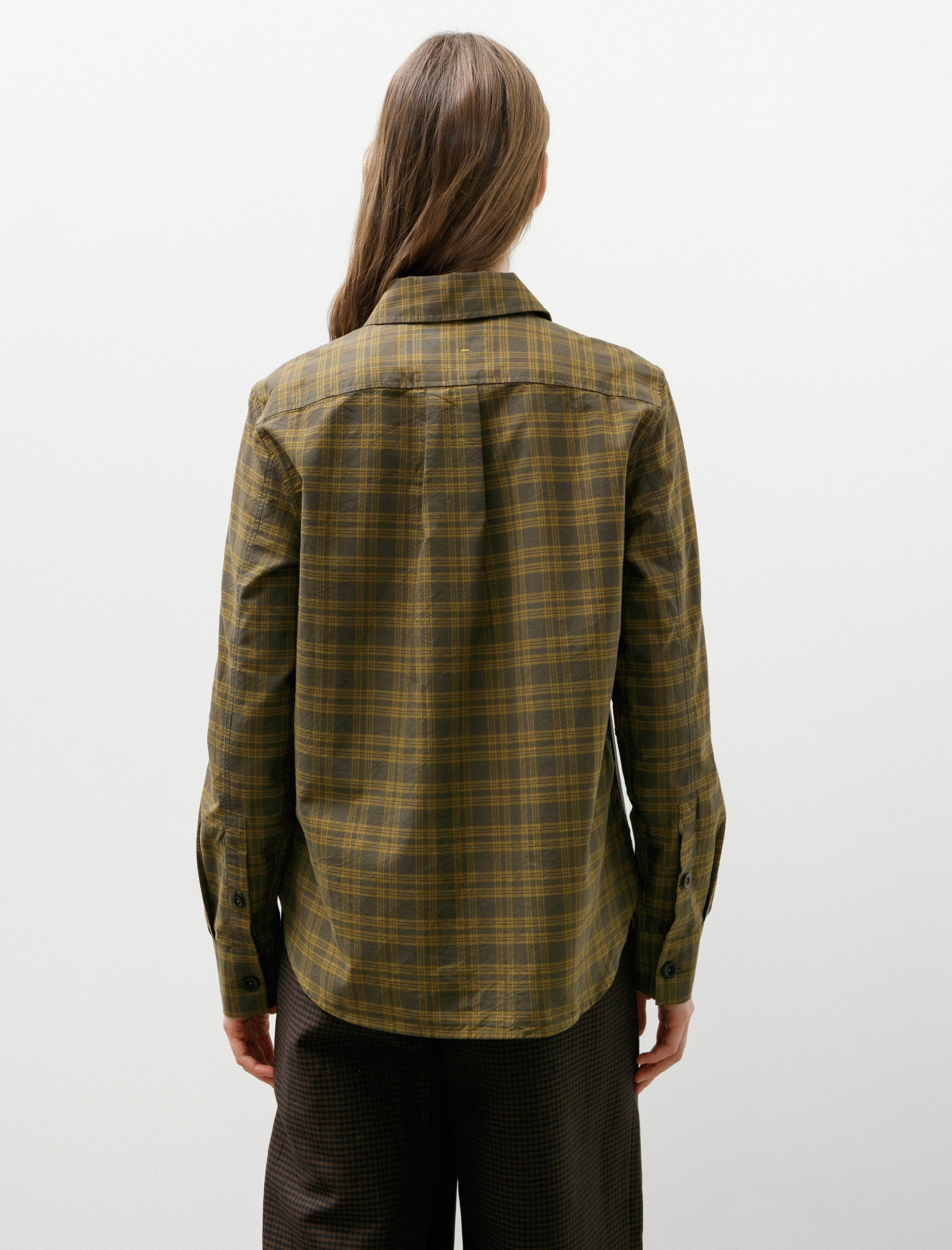 MHL Simple Shirt Tonal Cotton Check Khaki Cumin