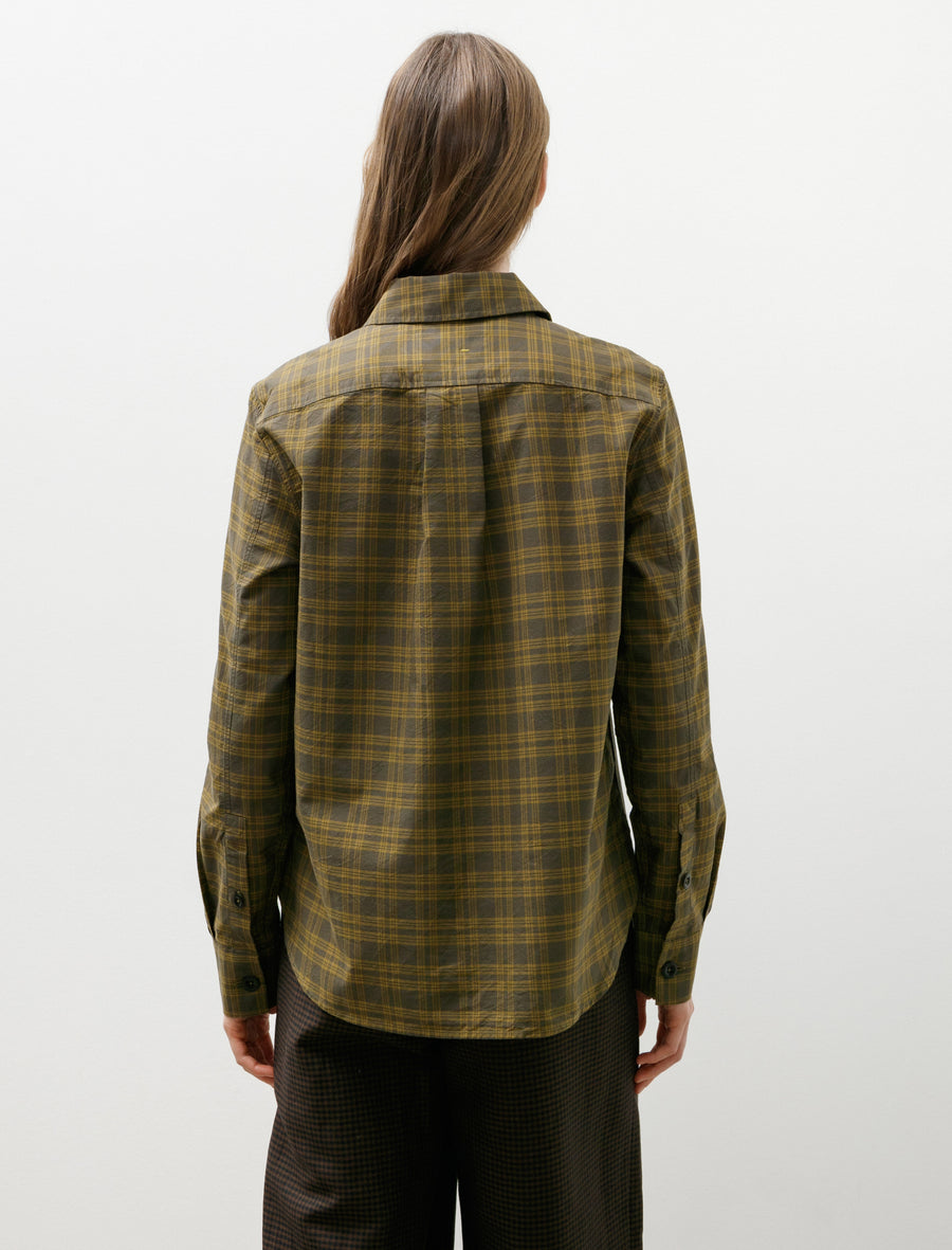 MHL Simple Shirt Tonal Cotton Check Khaki Cumin - Image 2